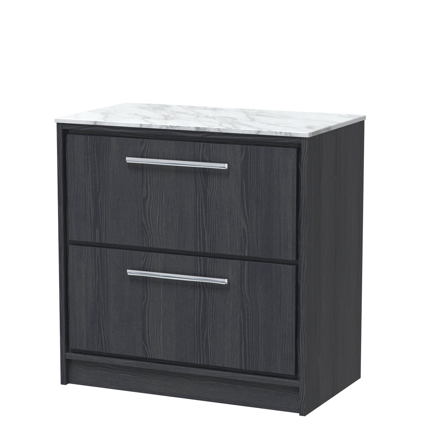Hudson Reed Lille 800mm Floor Standing 2-Drawer Vanity Unit With Marble Worktop