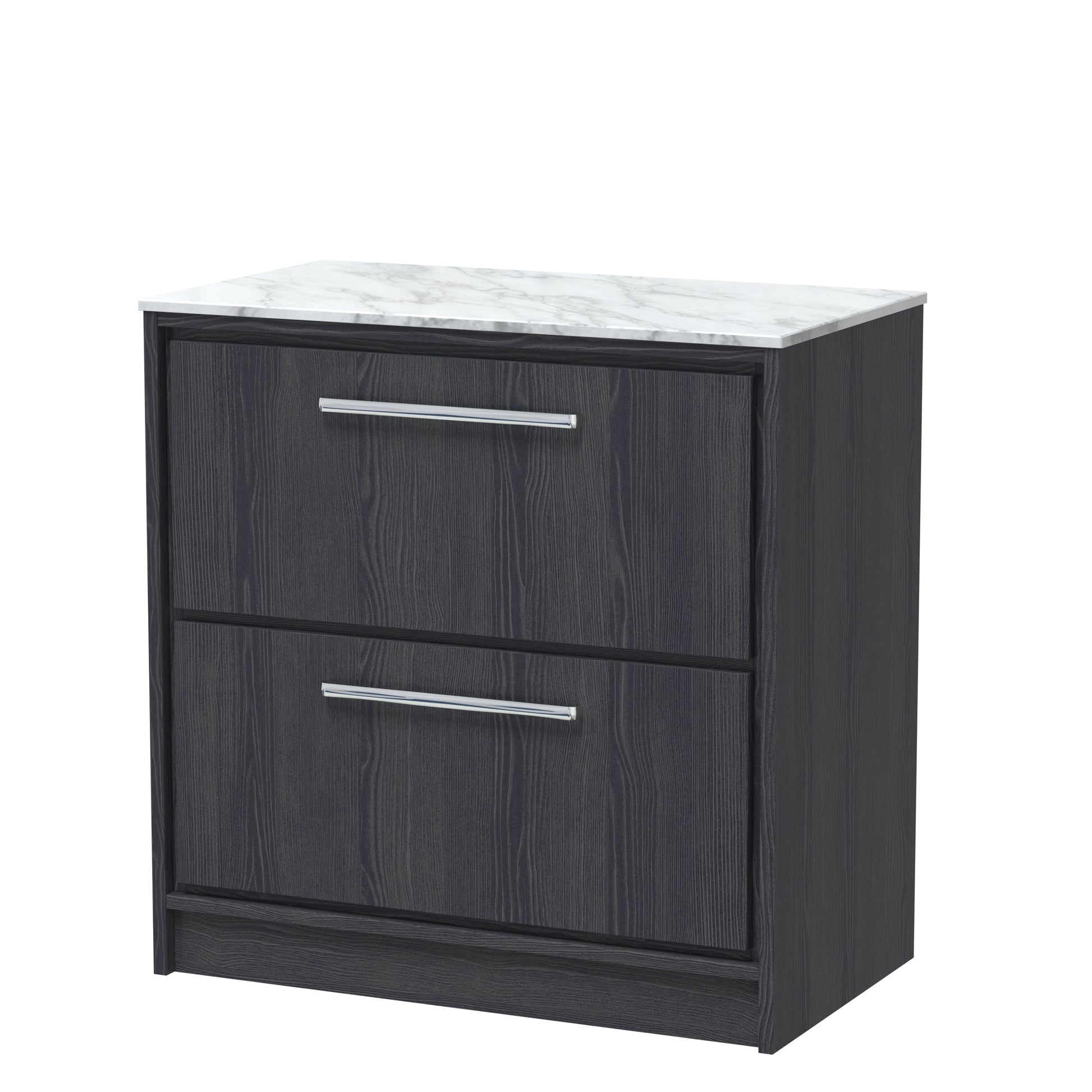 Hudson Reed Lille 800mm Floor Standing 2-Drawer Vanity Unit With Marble Worktop