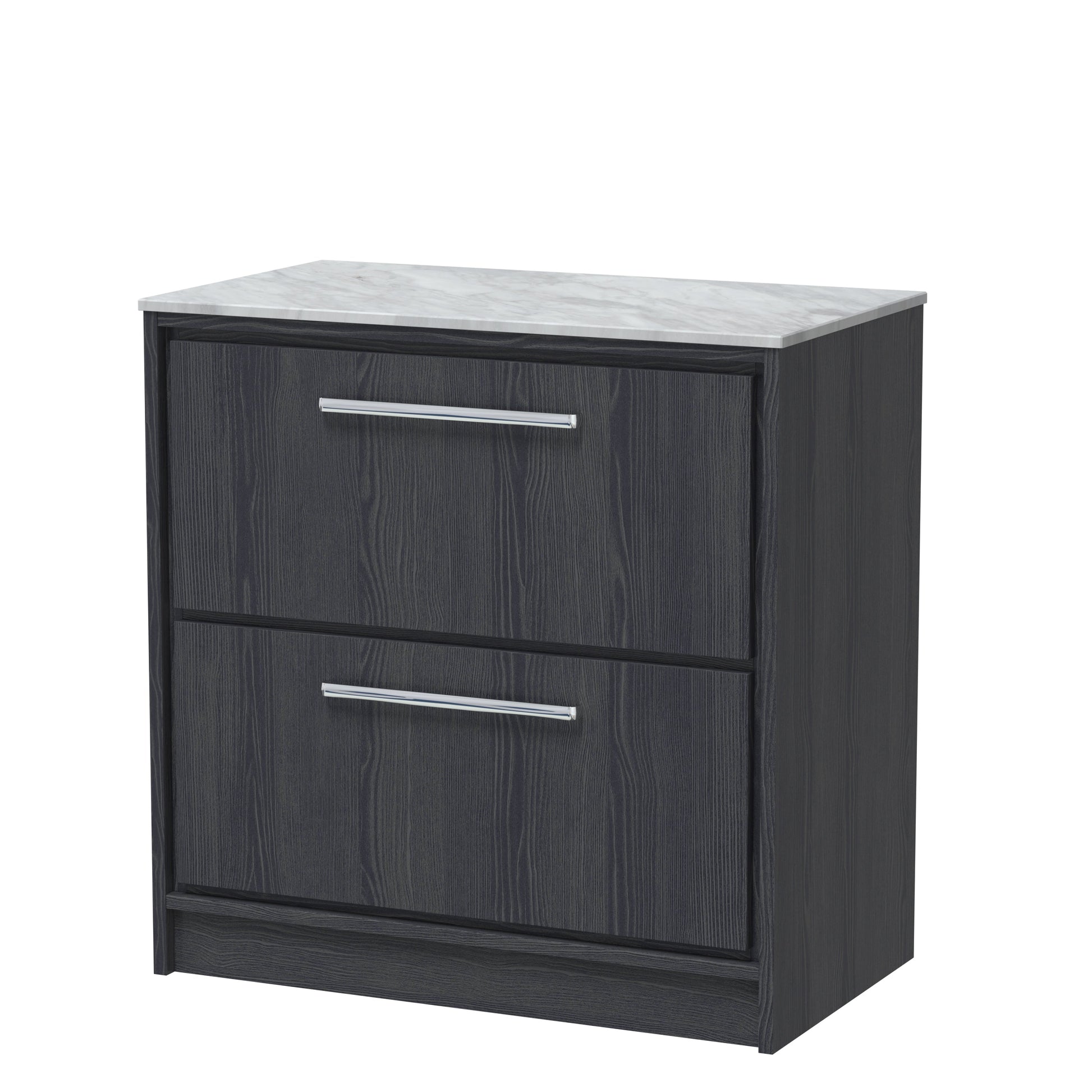 Hudson Reed Lille 800mm Floor Standing 2-Drawer Vanity Unit With Marble Worktop & Handles