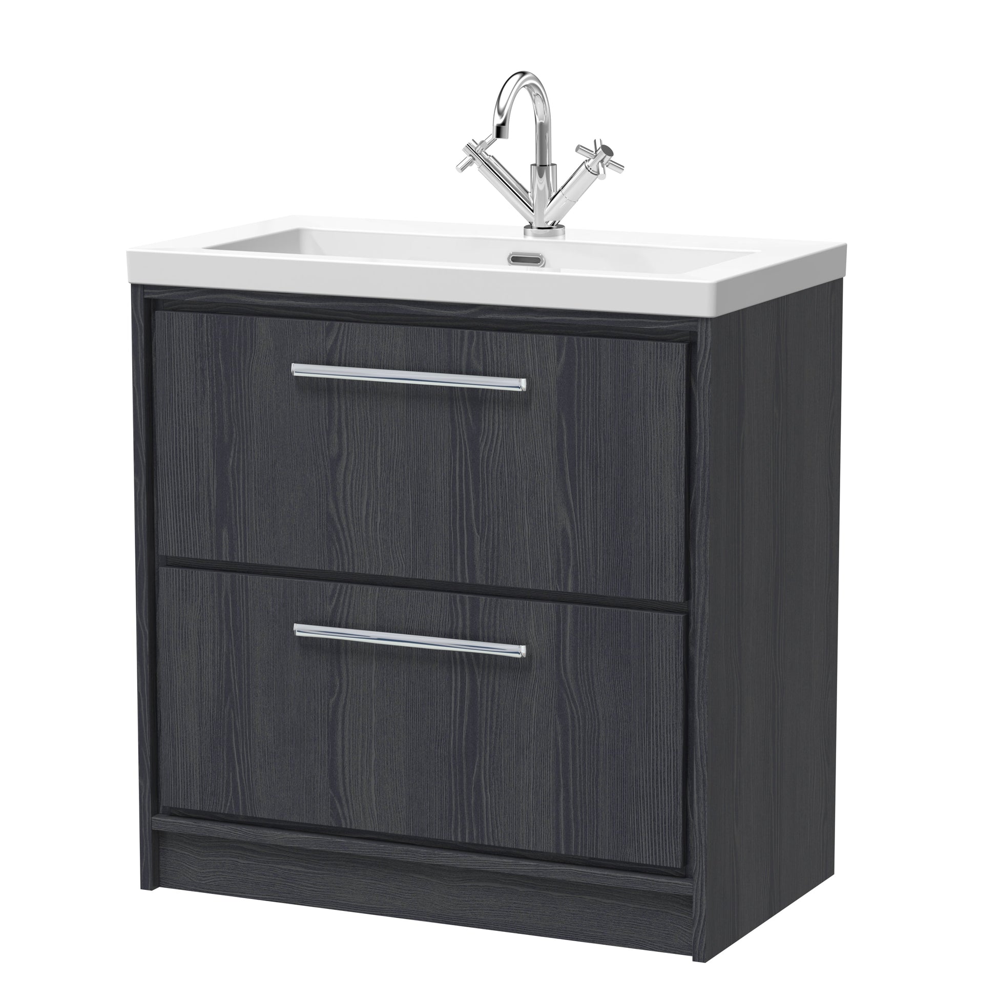 Lille 800mm Floor Standing 2-Drawer Vanity with Basin - 1 Tap Hole