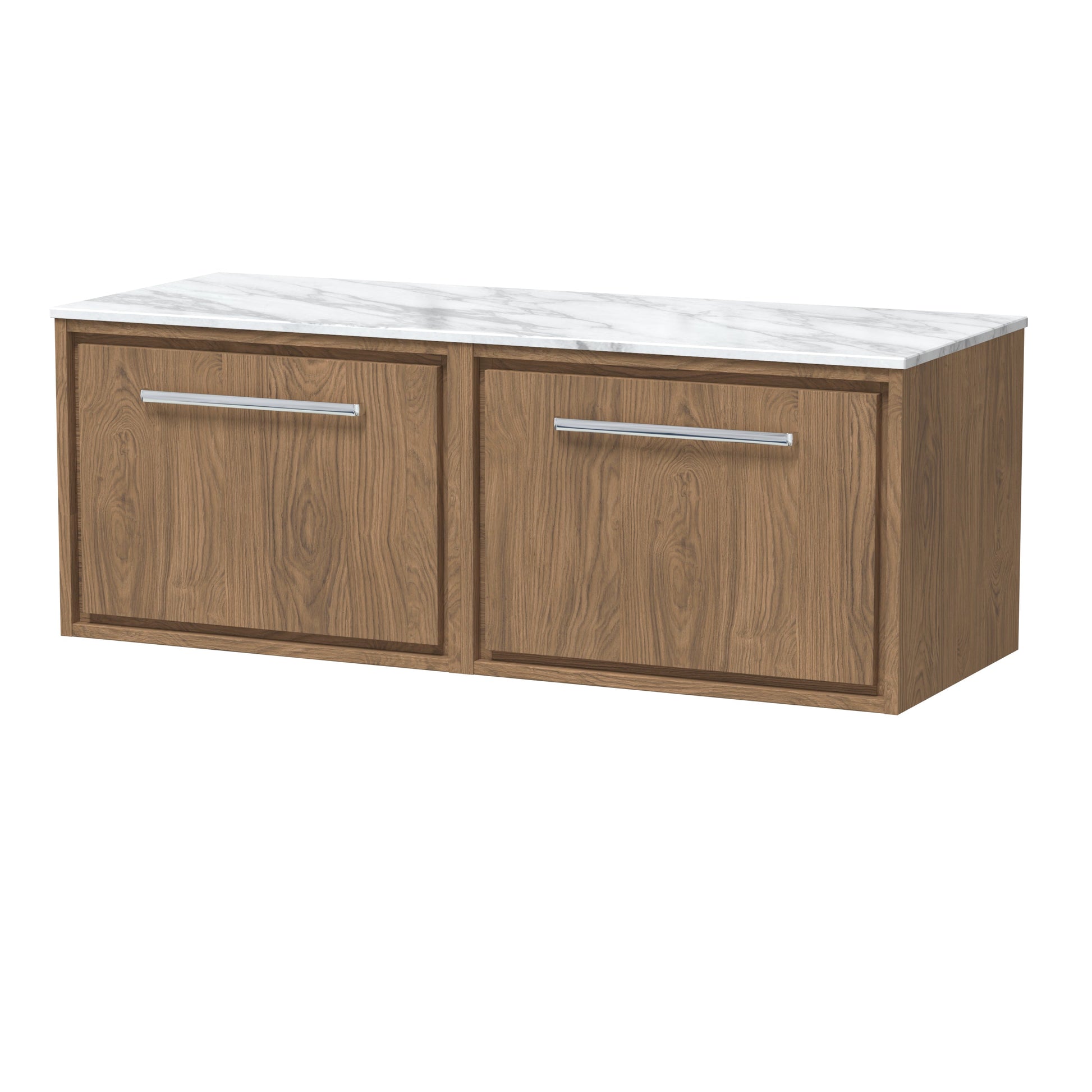 Lille 1200mm Wall Hung Single Drawer Vanity with Marble Worktop