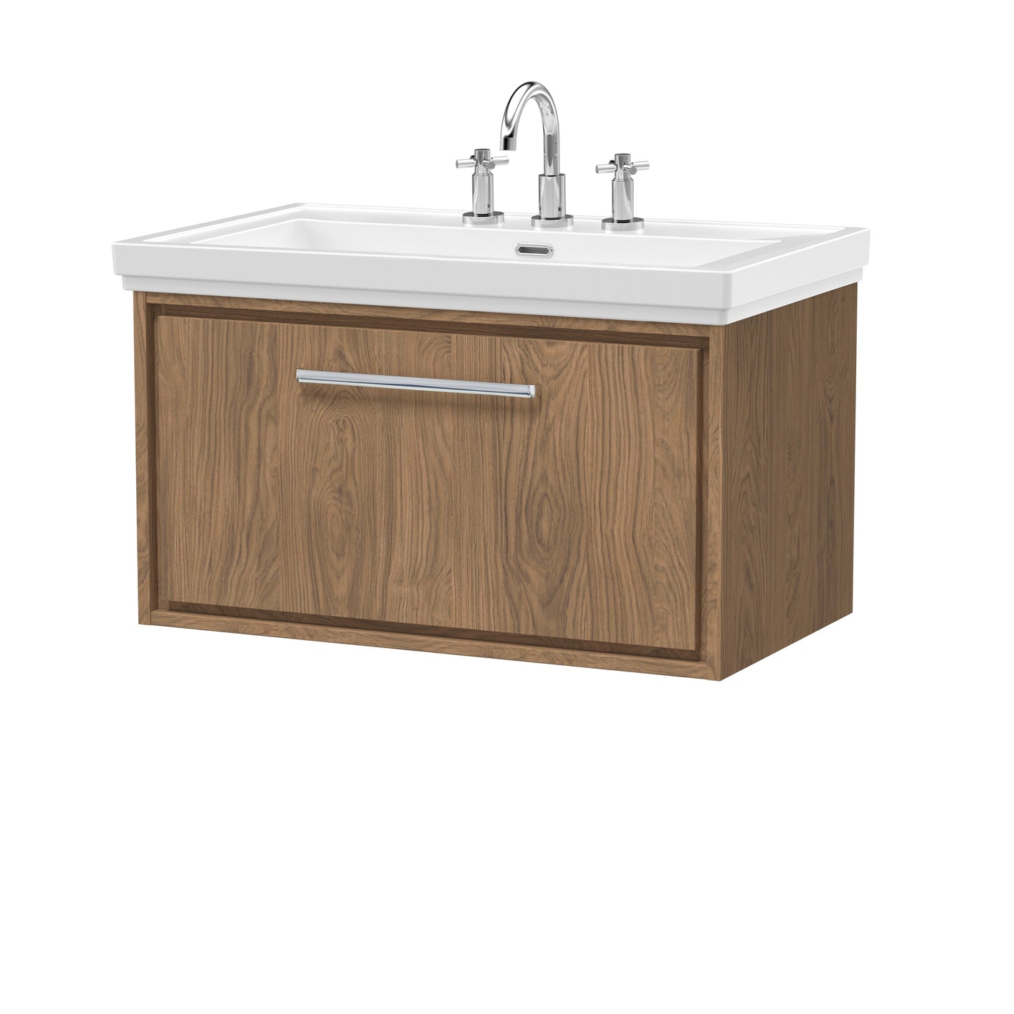 Lille 800mm Wall Hung Single Drawer Vanity with Basin - 3 Tap Hole