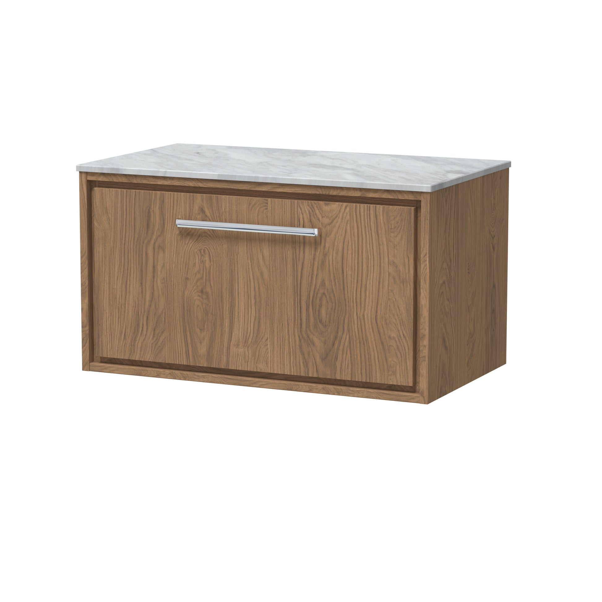 Hudson Reed Lille 800mm Wall Hung Single Drawer Vanity Unit With Marble Worktop