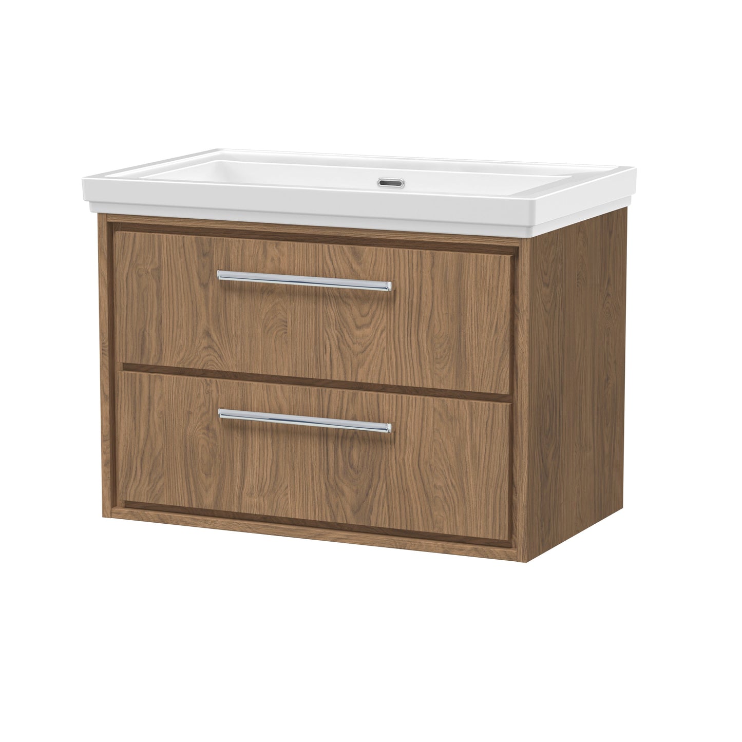 Lille 800mm Wall Hung 2-Drawer Vanity with Basin - 0 Tap Hole