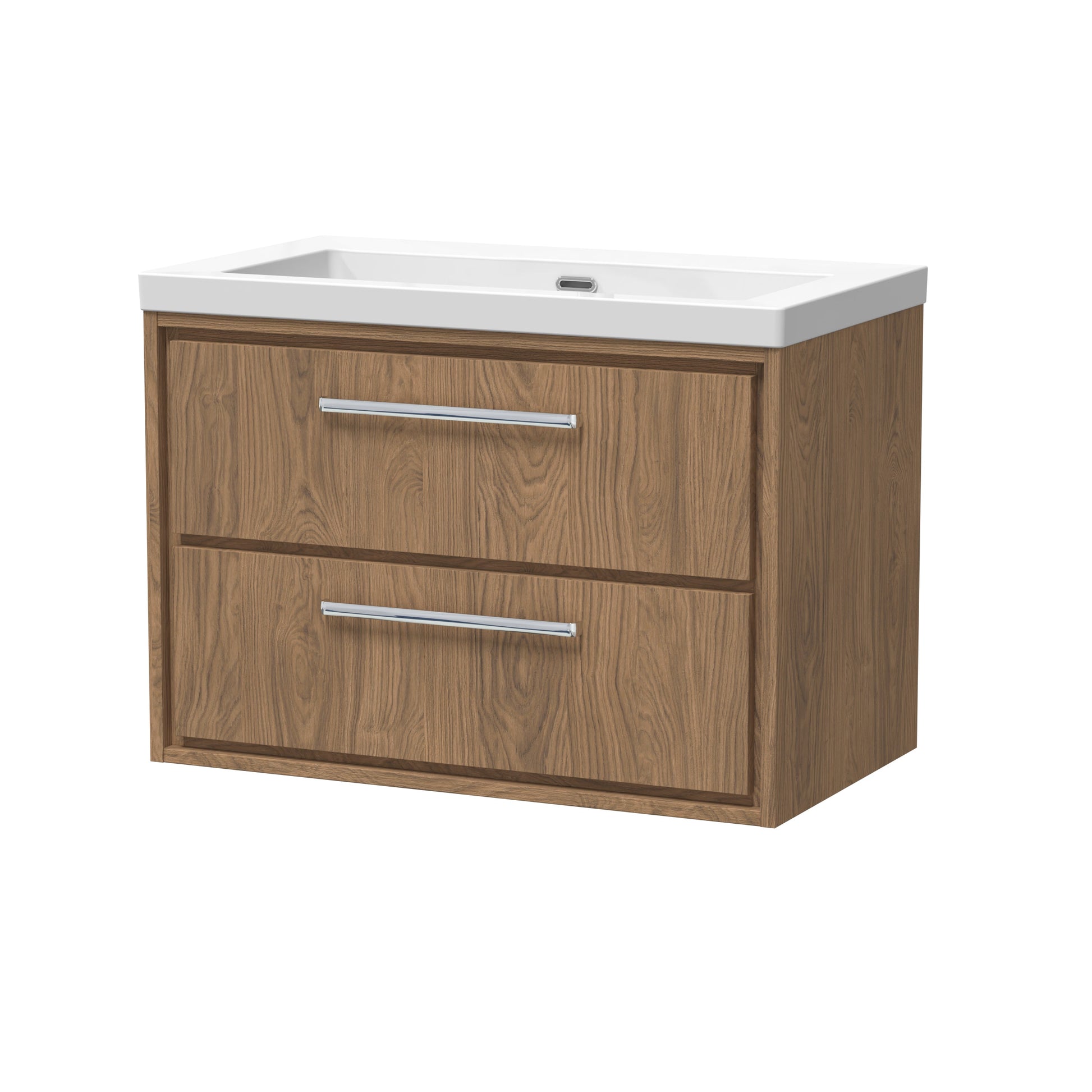 Lille 800mm Wall Hung 2-Drawer Vanity with Basin - 0 Tap Hole