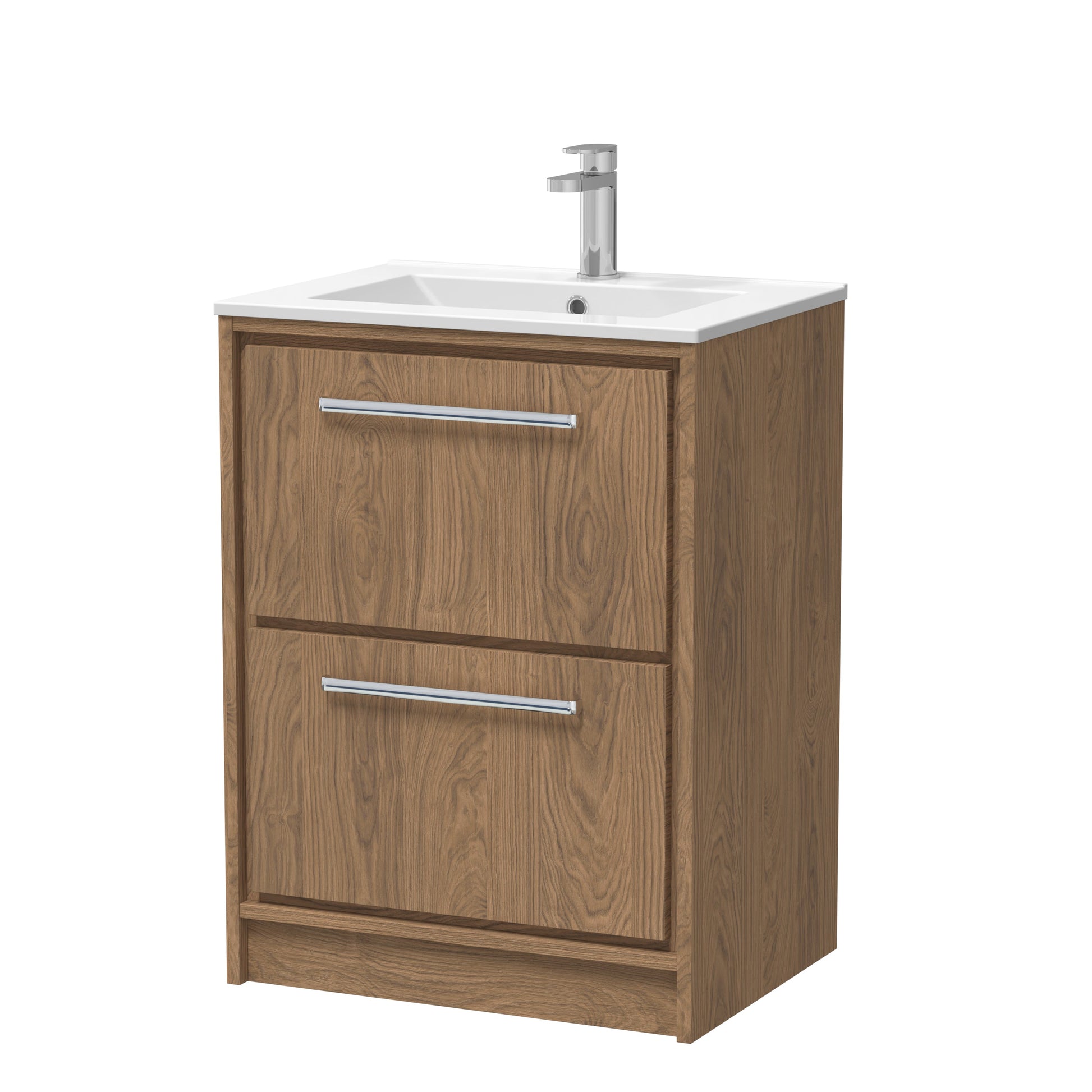 Lille 600mm Floor Standing 2-Drawer Vanity with Basin - 1 Tap Hole