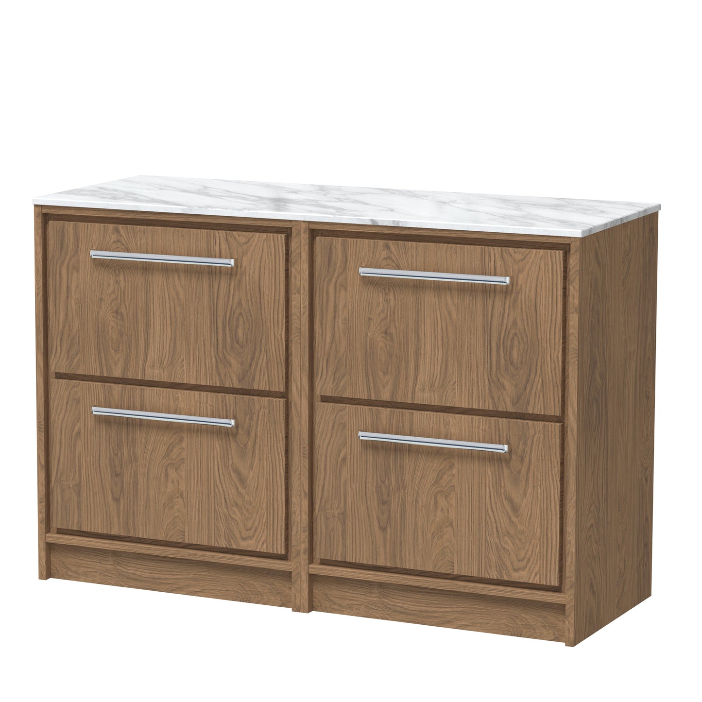 Hudson Reed Lille 1200mm Floor Standing 4-Drawer Vanity With Marble Worktop