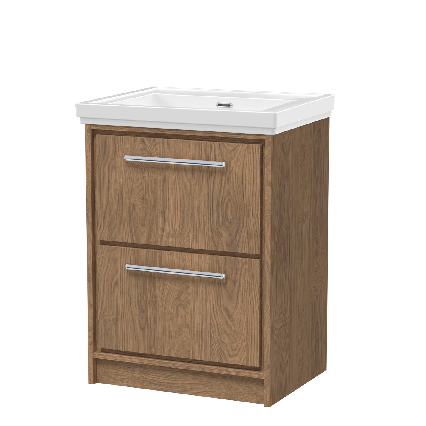 Lille 600mm Floor Standing 2-Drawer Vanity with Basin - 0 Tap Hole
