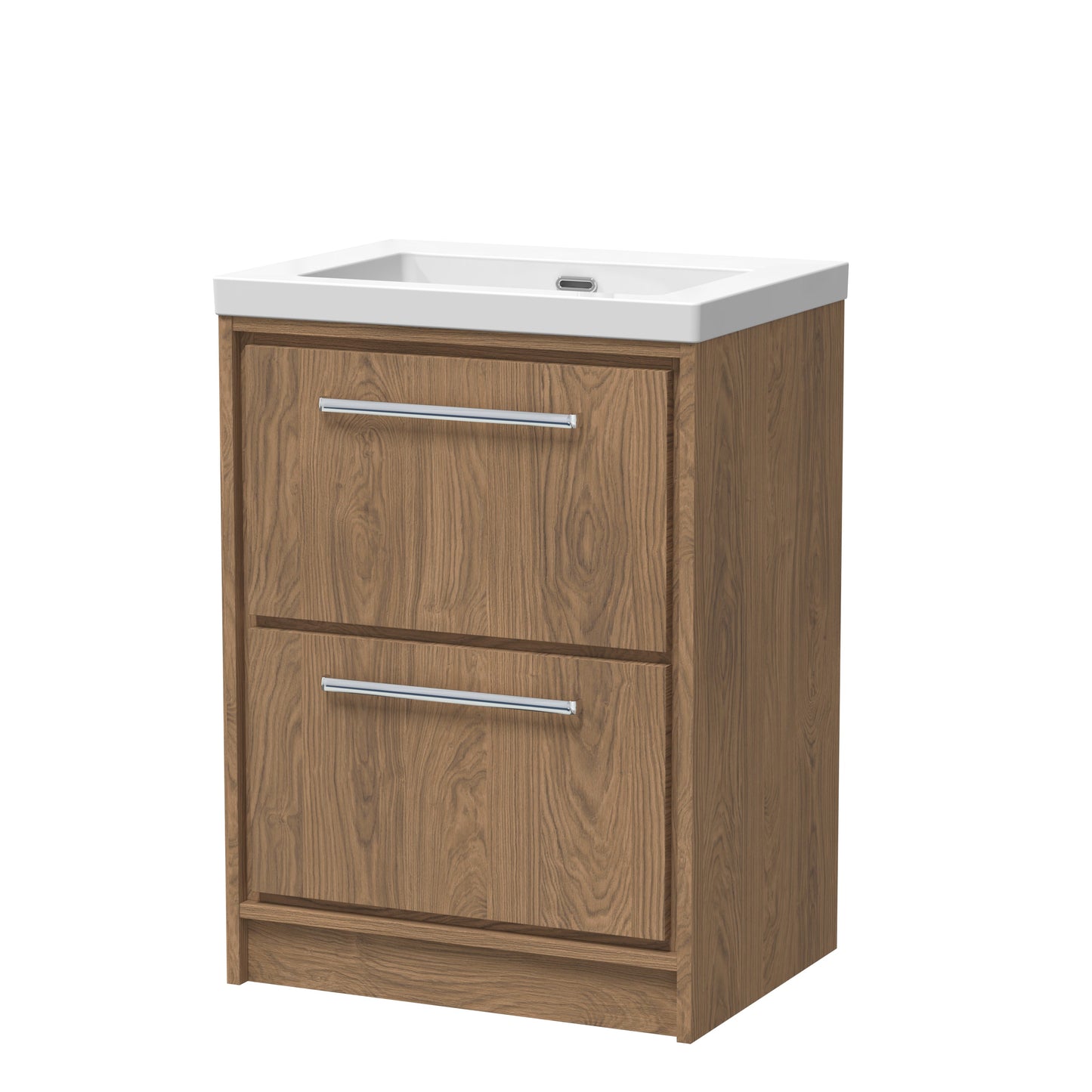 Lille 600mm Floor Standing 2-Drawer Vanity with Basin - 0 Tap Hole