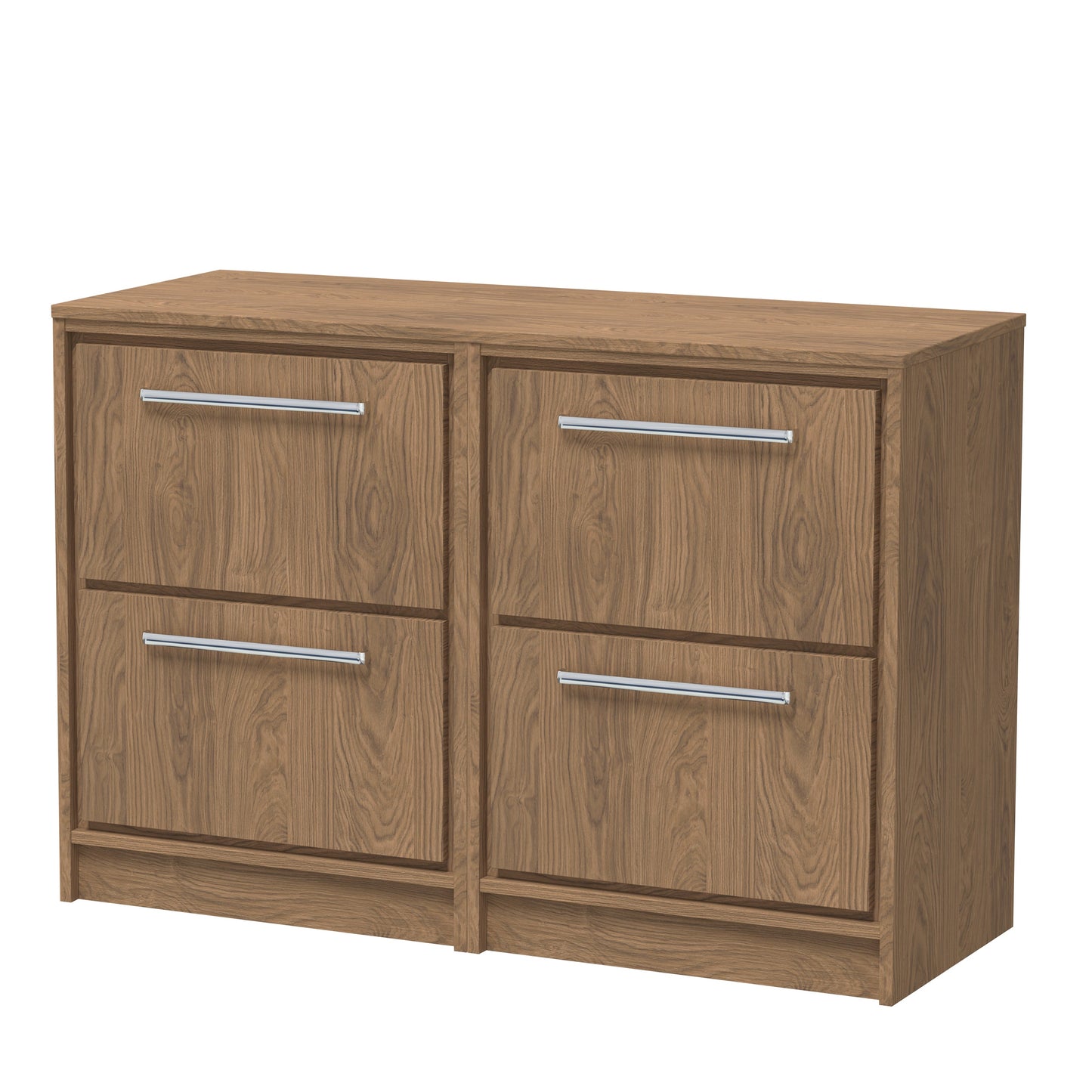 Hudson Reed Lille 605mm Antique Oak Floor Standing 4-Drawer Vanity Unit with Worktop