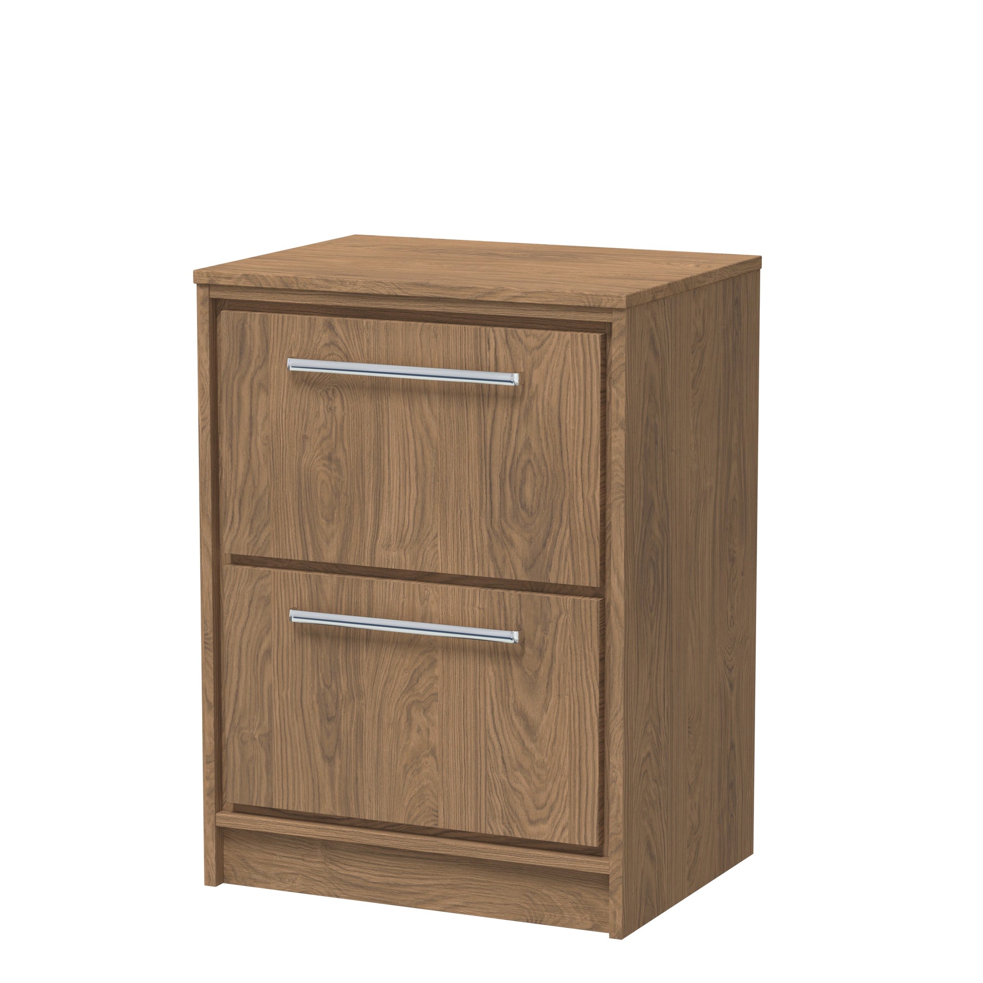 Hudson Reed Lille 600mm Floor Standing Antique Oak 2-Drawer Vanity Unit With Worktop