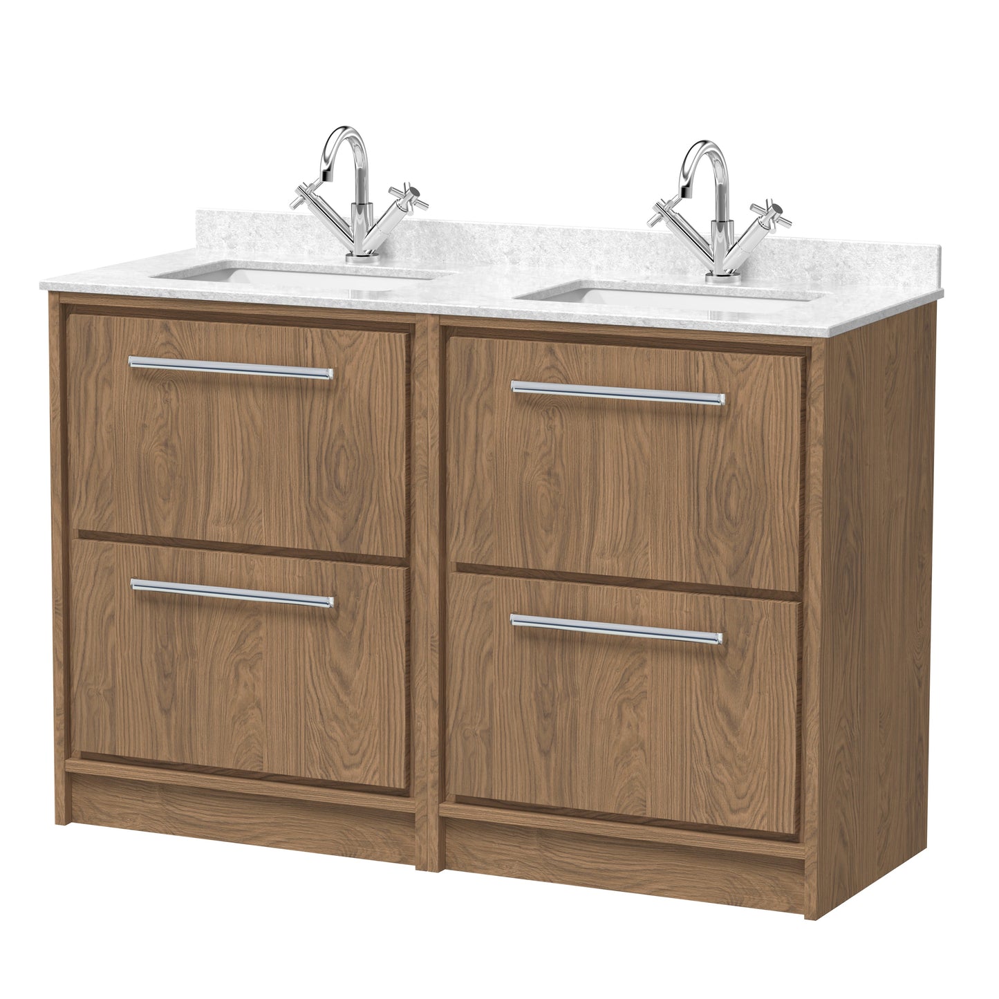 Lille 1200mm Floor Standing 4-Drawer Vanity with Marble Worktop Basin