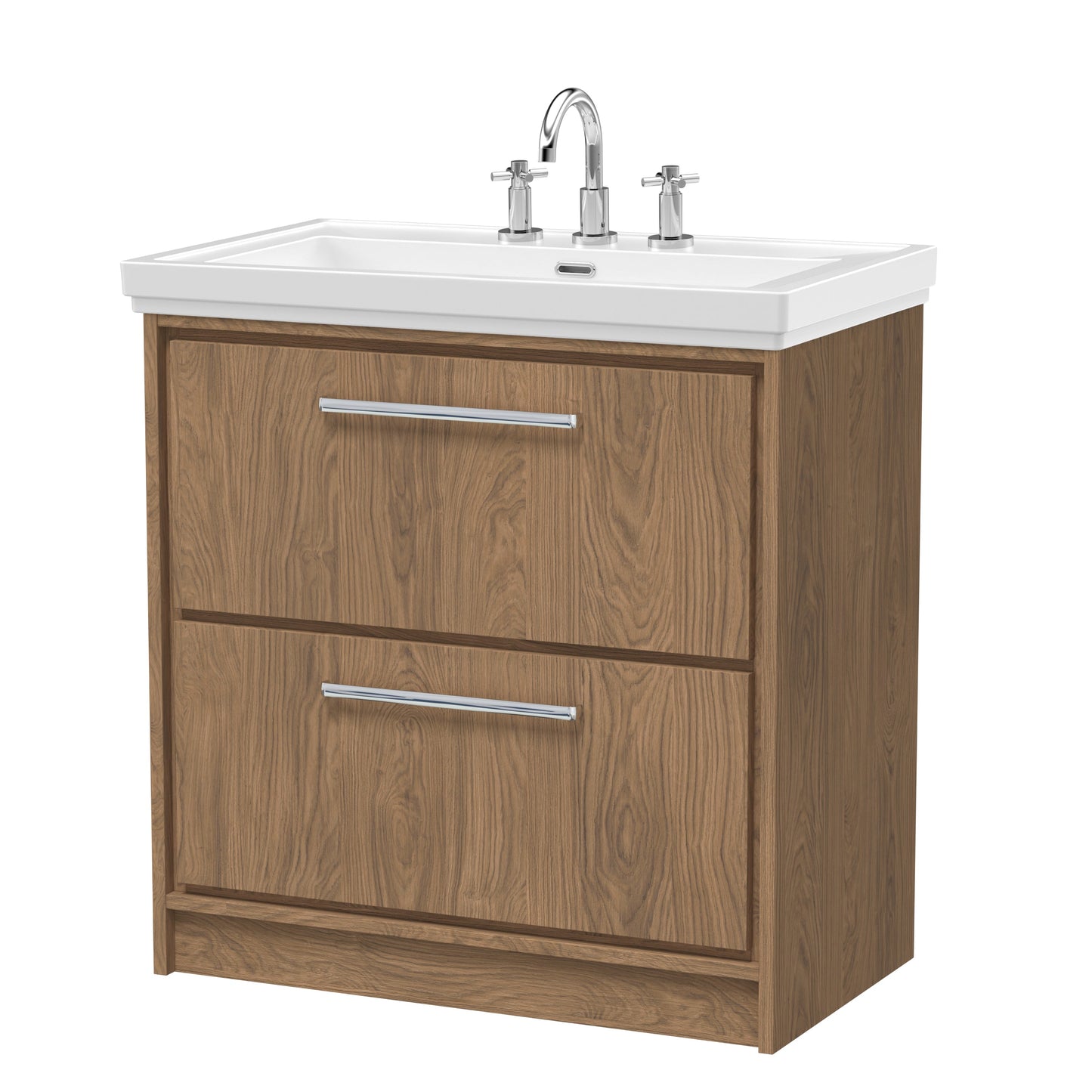 Lille 800mm Floor Standing 2-Drawer Vanity with Basin - 3 Tap Hole