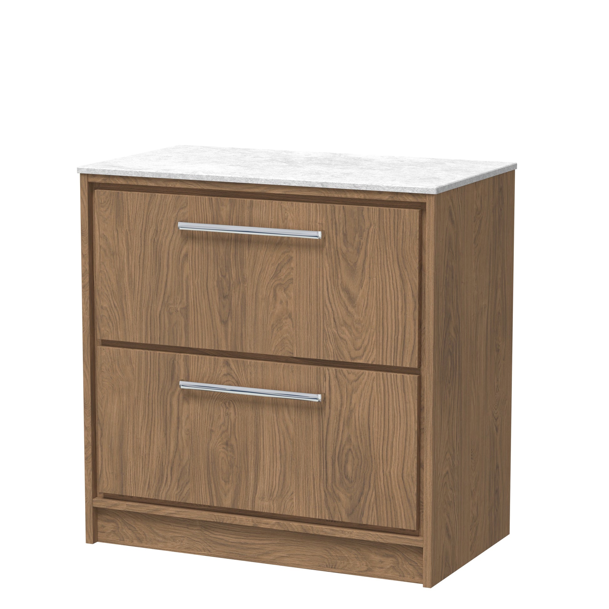 Hudson Reed Lille 800mm Floor Standing 2-Drawer Vanity Unit with Marble Worktop