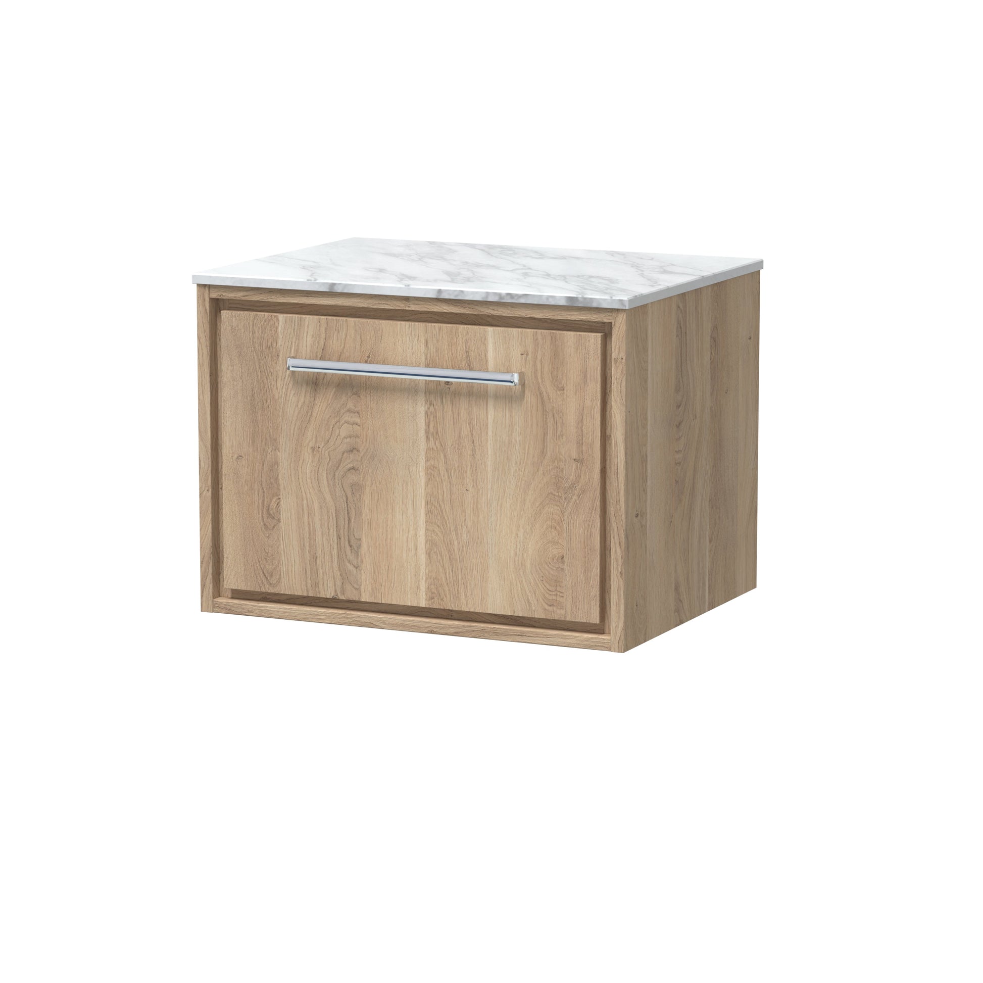 Hudson Reed Lille 600mm Wall Hung Single Drawer Vanity Unit With Marble Worktop