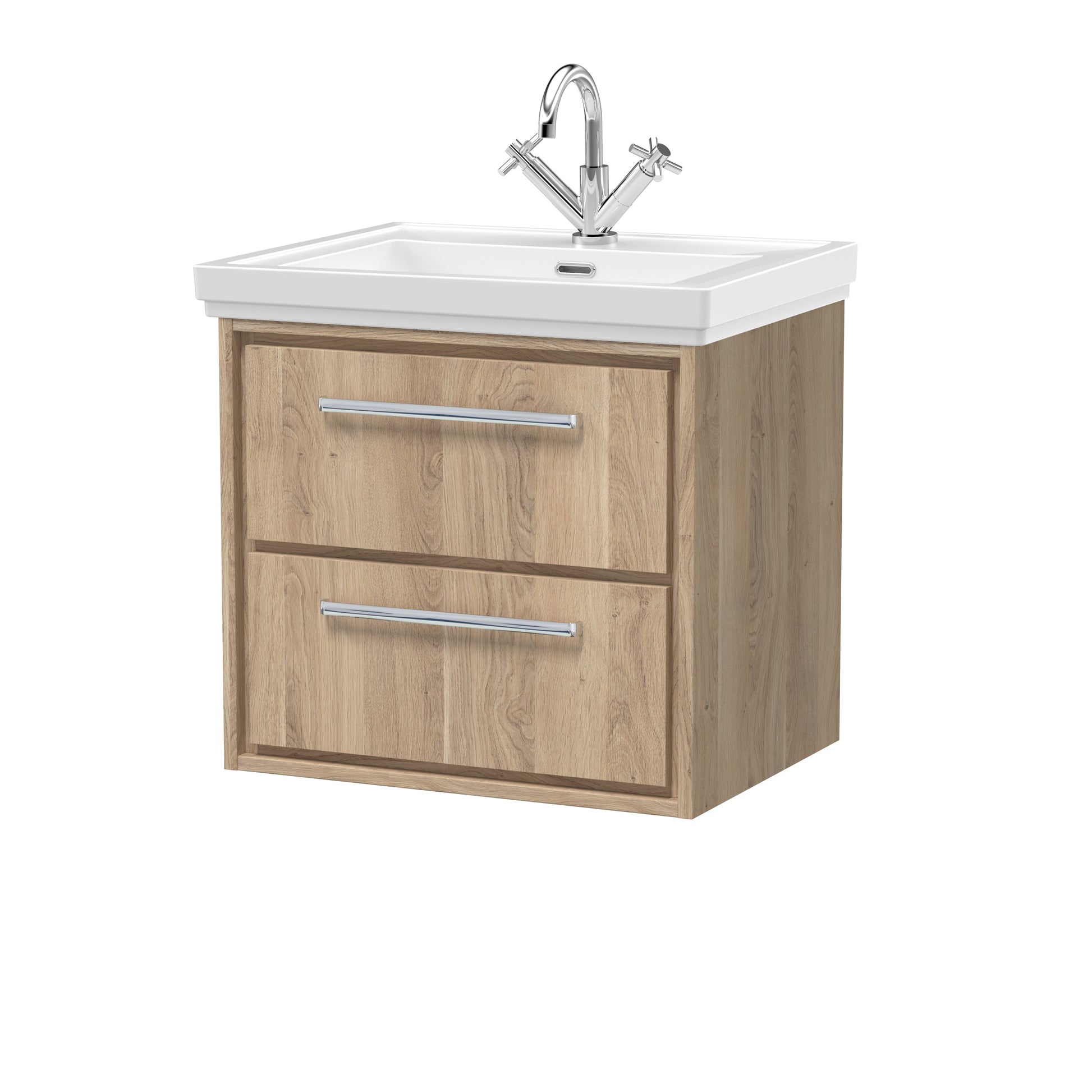 Lille 600mm Wall Hung 2-Drawer Vanity with Basin - 1 Tap Hole