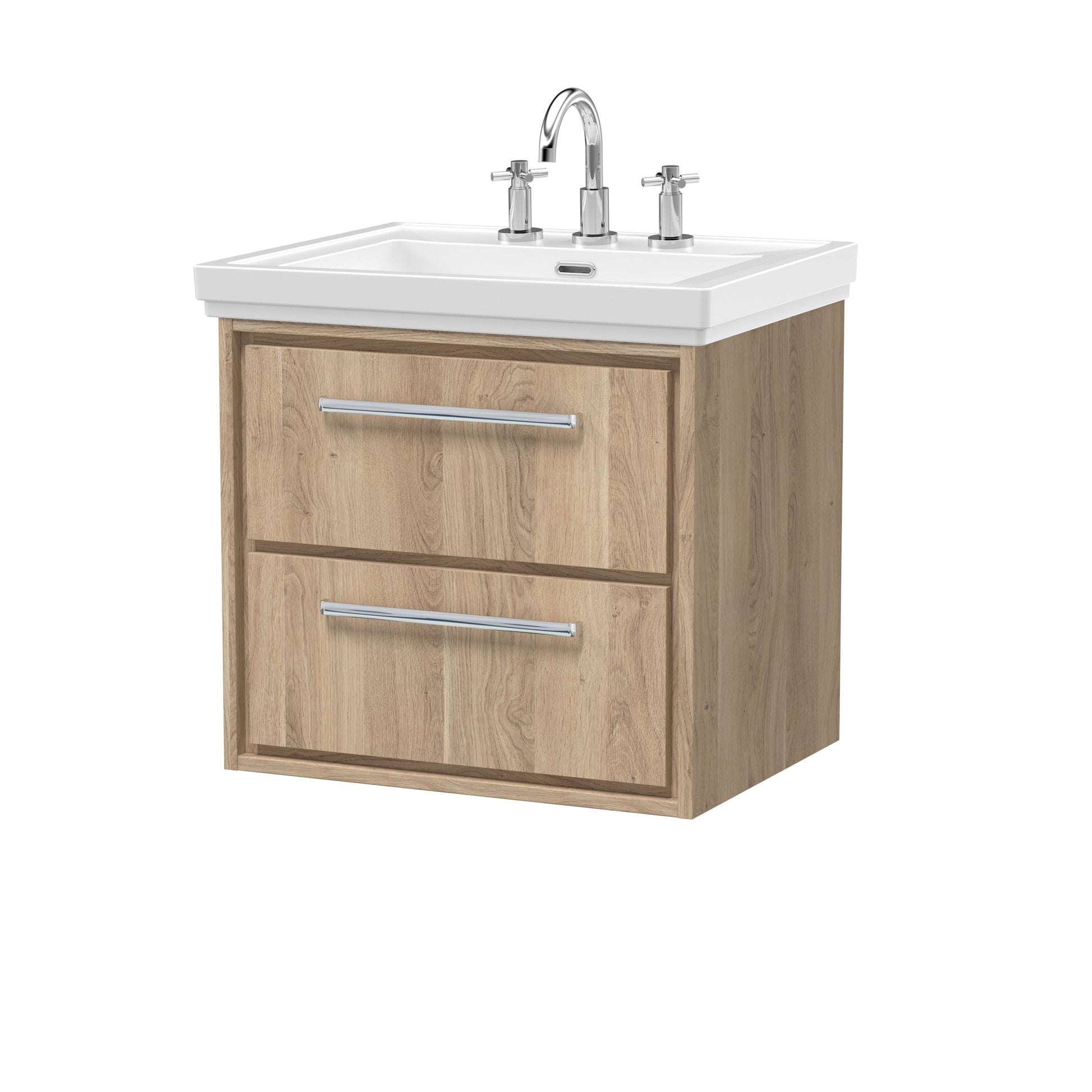 Lille 600mm Wall Hung 2-Drawer Vanity with Basin - 3 Tap Hole