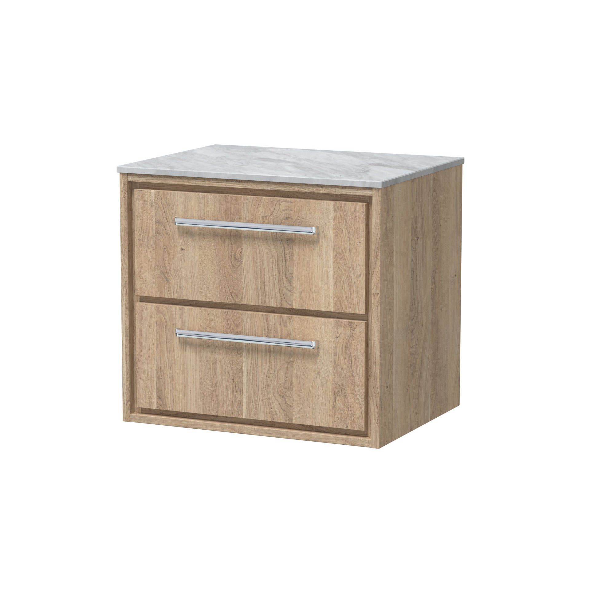 Hudson Reed Lille 600mm Wall Hung 2-Drawer Vanity Unit with Marble Worktop