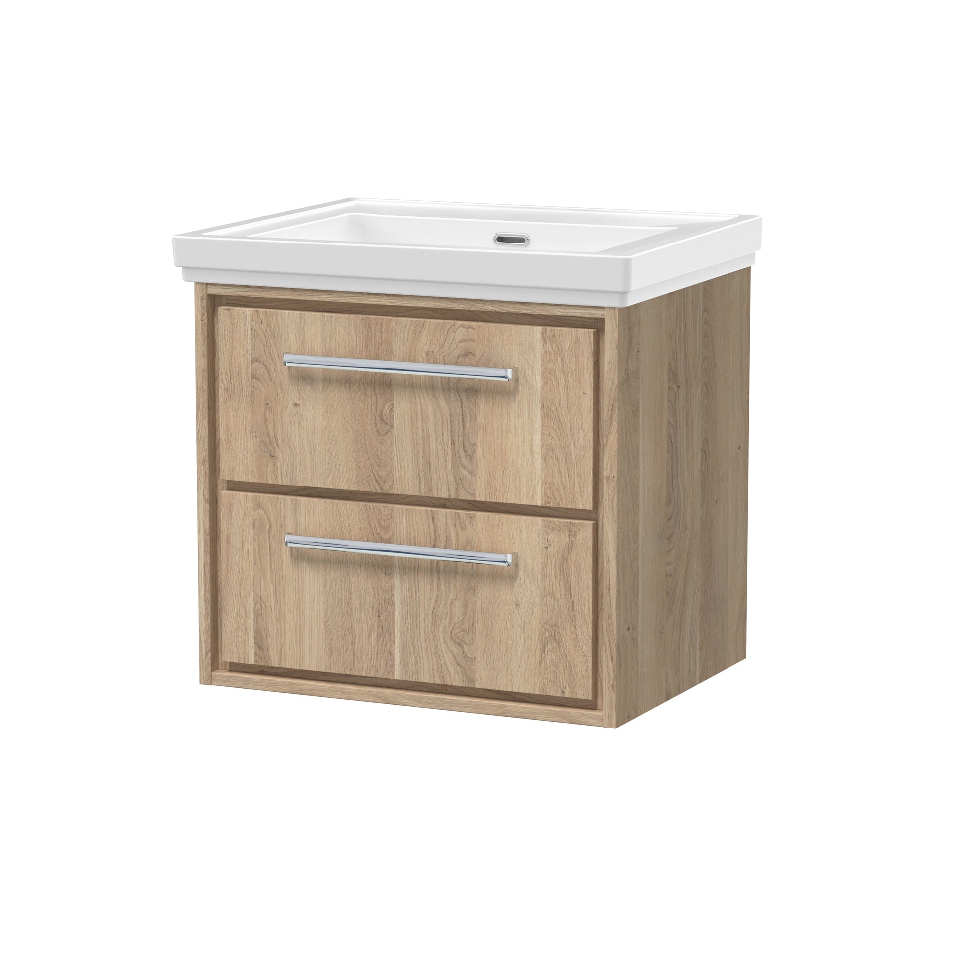 Hudson Reed Lille 600mm Wall Hung 2-Drawer Vanity Unit with 0 Tap Hole Basin
