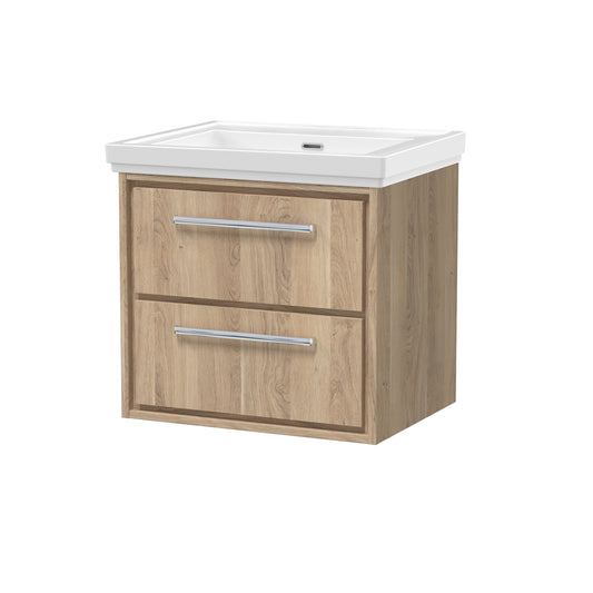 Hudson Reed Lille 600mm Wall Hung 2-Drawer Vanity Unit with 0 Tap Hole Basin