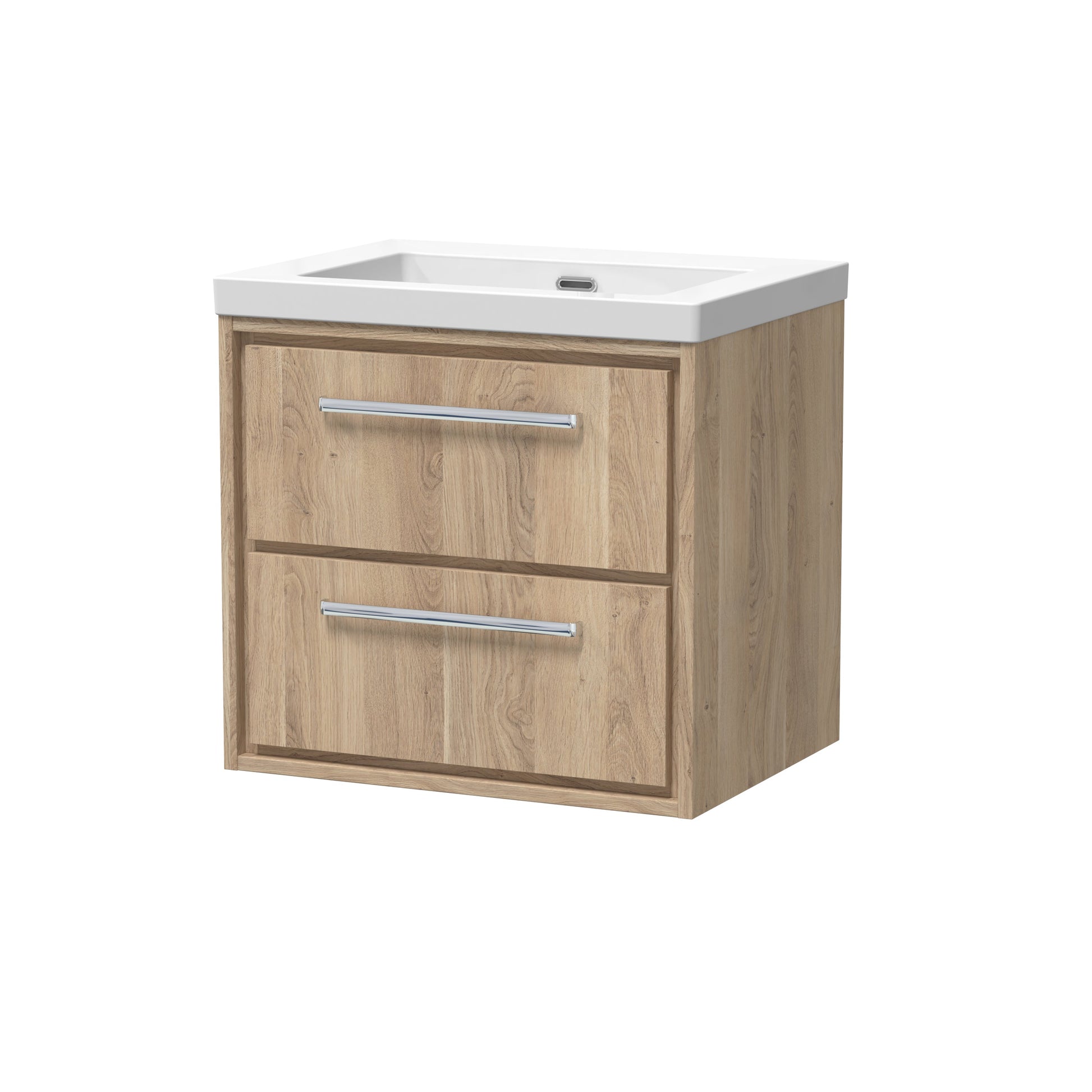 Lille 600mm Wall Hung 2-Drawer Vanity with Basin - 0 Tap Hole