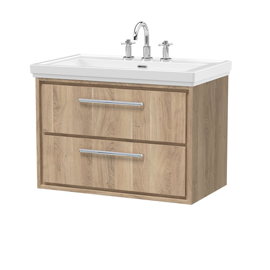 Lille 800mm Wall Hung 2-Drawer Vanity with Basin - 3 Tap Hole