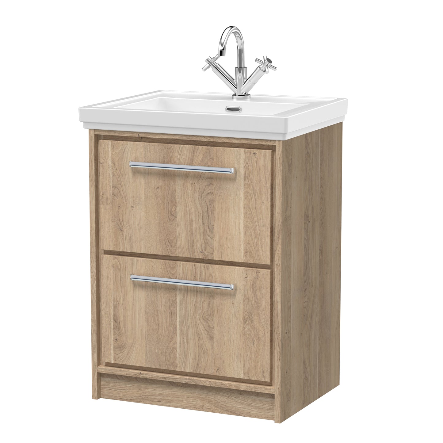 Lille 600mm Floor Standing 2-Drawer Vanity with Basin - 1 Tap Hole