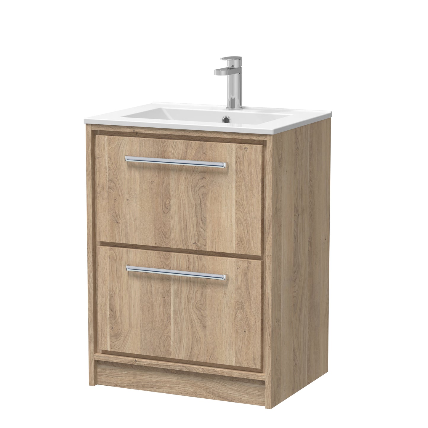 Lille 600mm Floor Standing 2-Drawer Vanity with Basin - 1 Tap Hole
