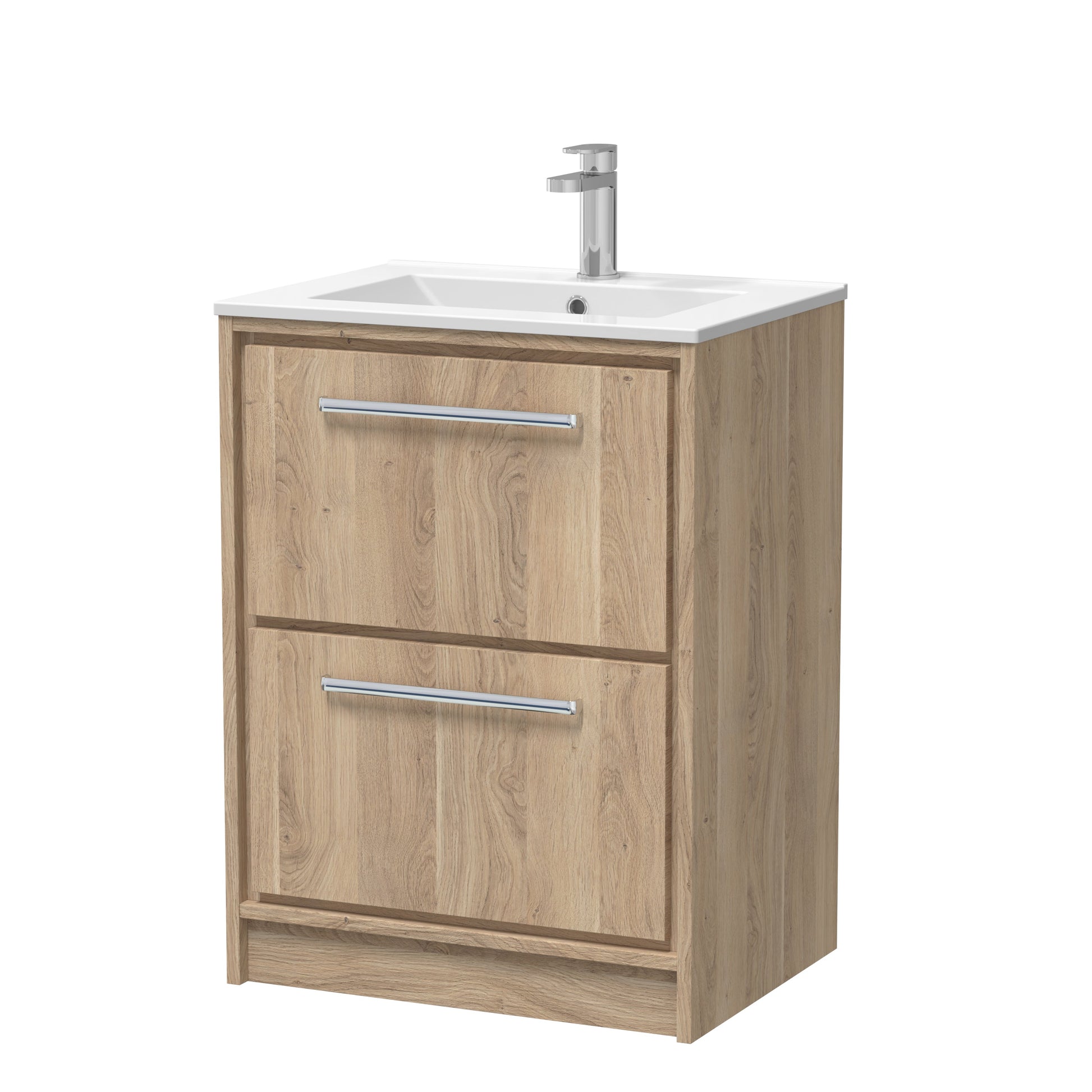 Lille 600mm Floor Standing 2-Drawer Vanity with Basin - 1 Tap Hole