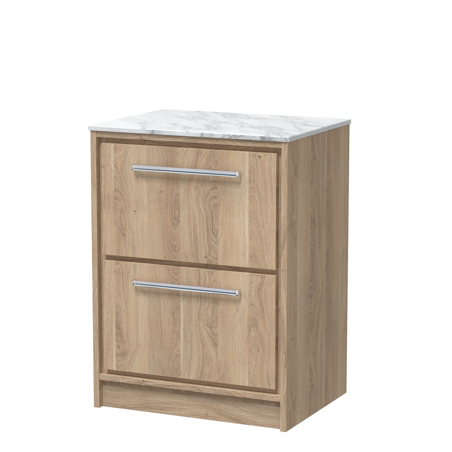 Hudson Reed Lille 600mm Floor Standing 2-Drawer Vanity Unit with Marble Worktop