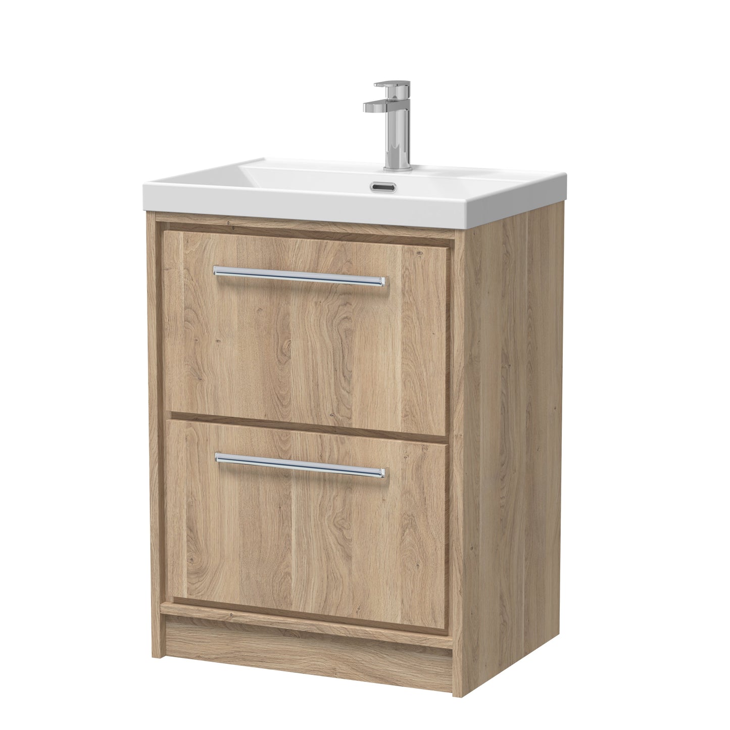 Lille 600mm Floor Standing 2-Drawer Vanity with Basin - 1 Tap Hole