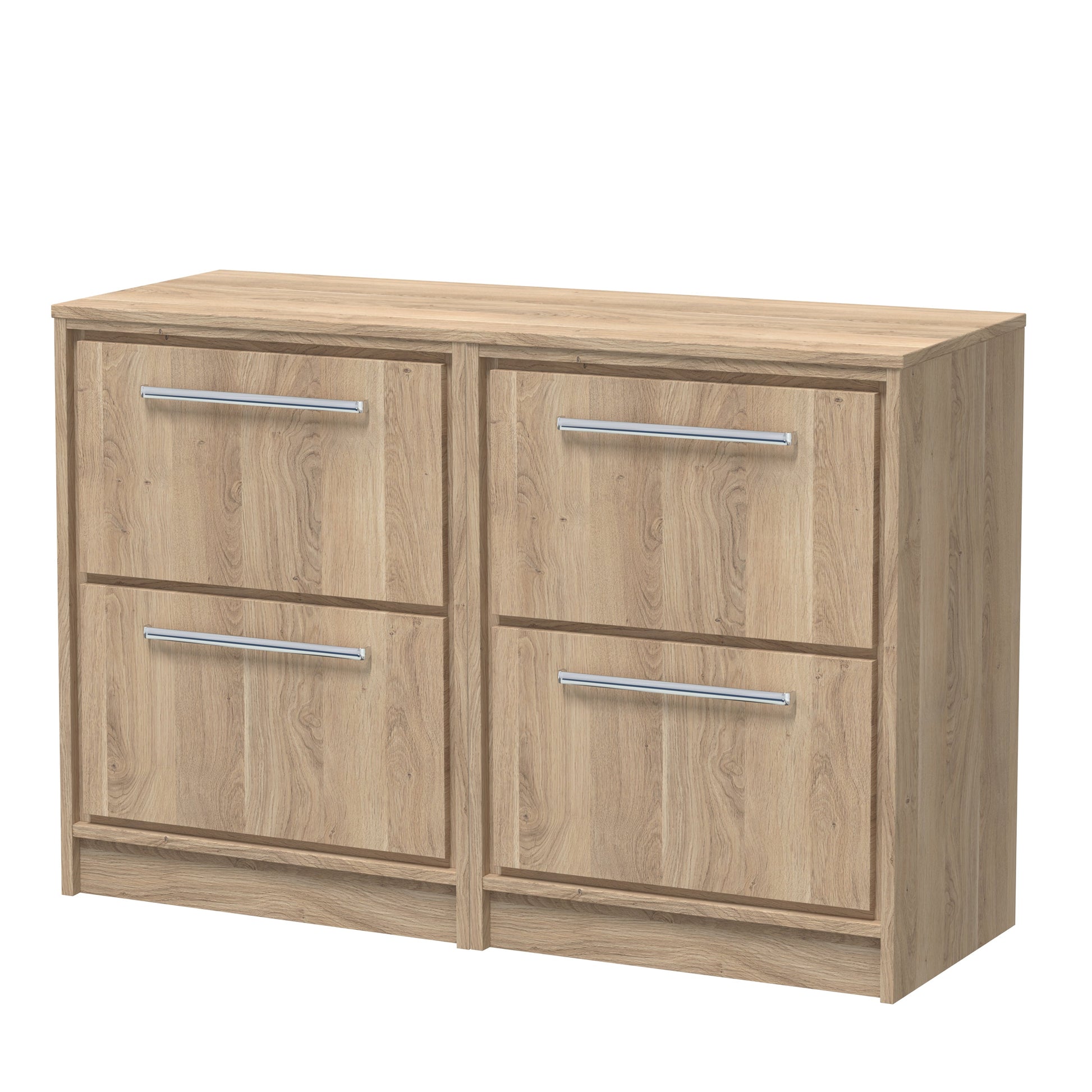 Hudson Reed Lille 605mm Bleached Oak Floor Standing 4-Drawer Vanity Unit With Worktop