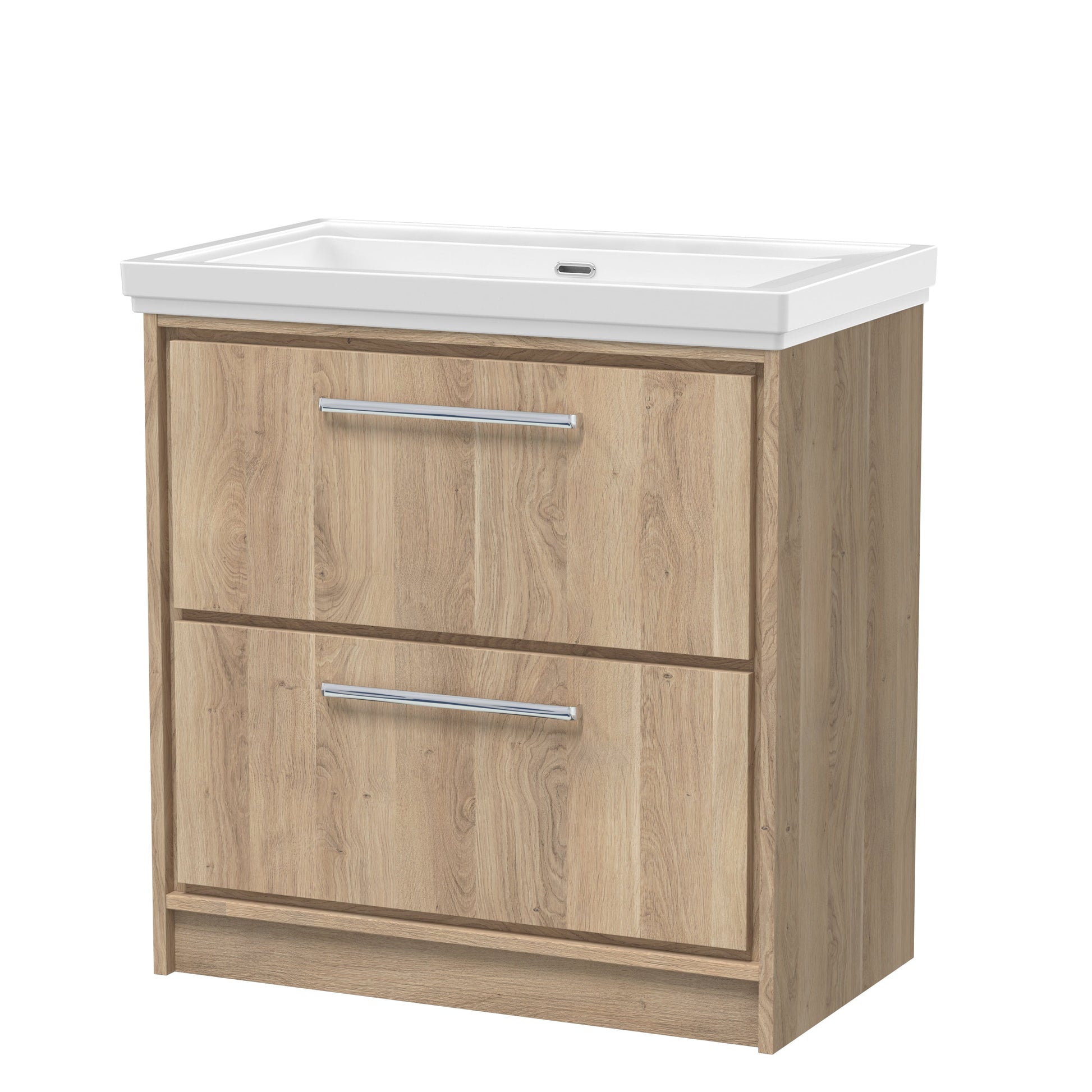 Lille 800mm Floor Standing 2-Drawer Vanity with Basin - 0 Tap Hole