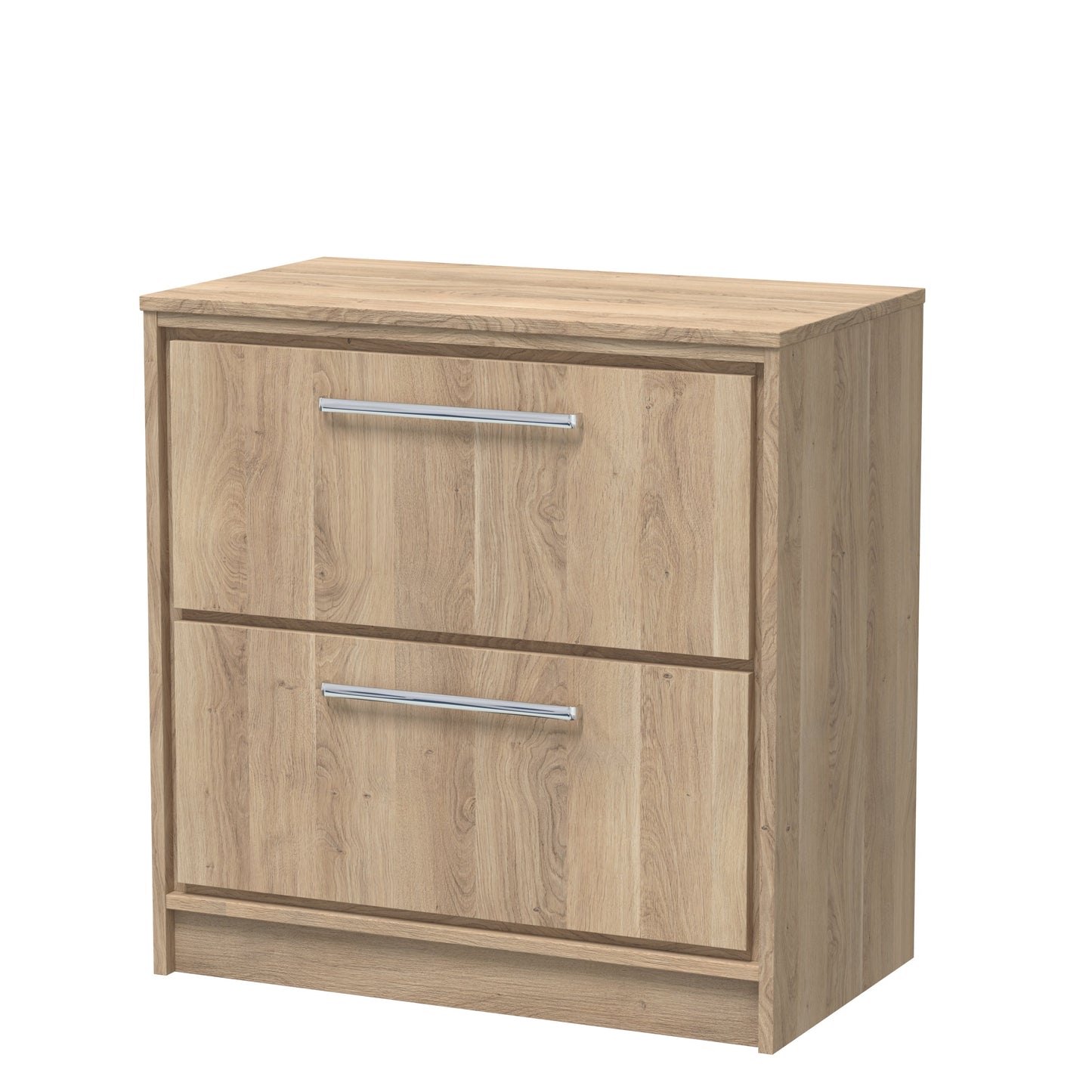 Hudson Reed Lille 800mm Bleached Oak Floor Standing 2-Drawer Vanity Unit With Worktop & Soft Close Drawers