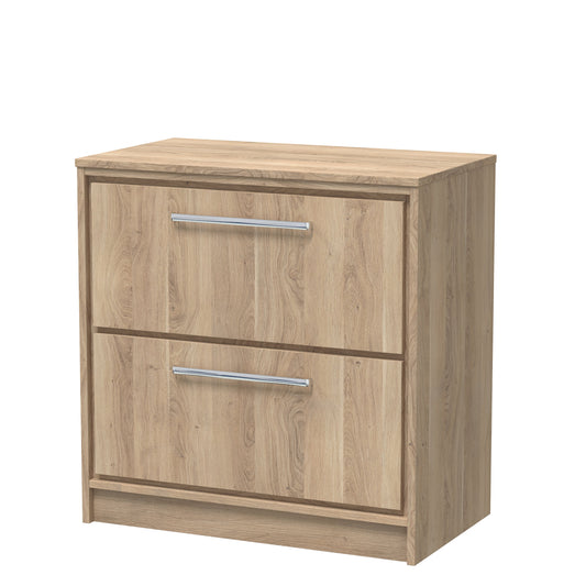 Hudson Reed Lille 800mm Bleached Oak Floor Standing 2-Drawer Vanity Unit With Worktop & Soft Close Drawers