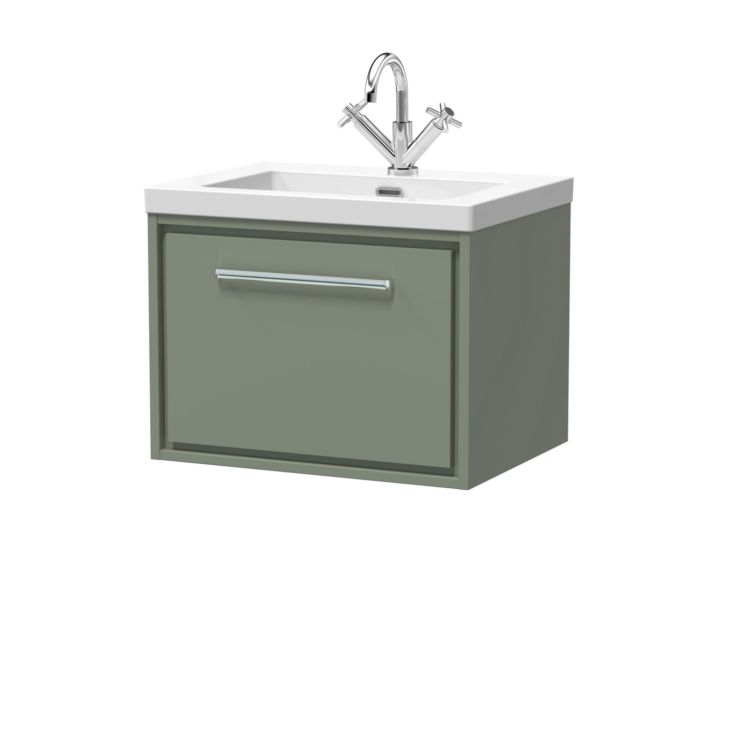 Lille 600mm Wall Hung Single Drawer Vanity with Basin - 1 Tap Hole