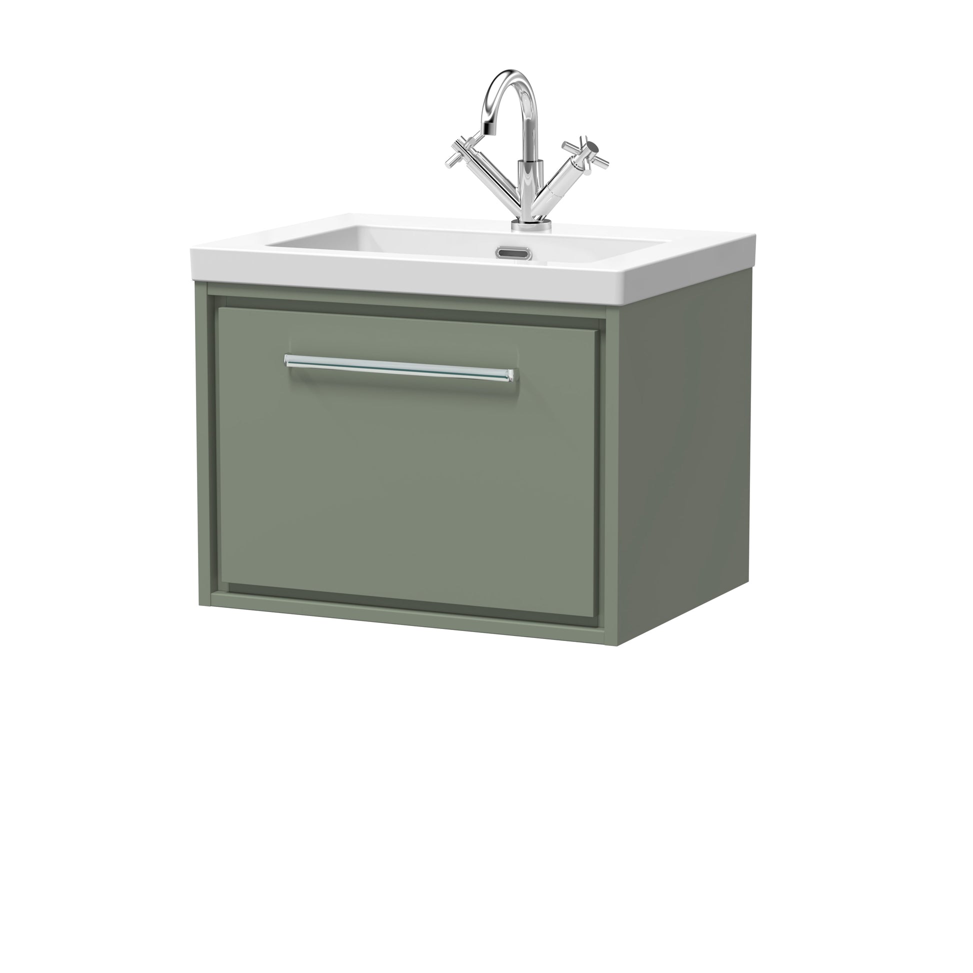 Lille 600mm Wall Hung Single Drawer Vanity with Basin - 1 Tap Hole