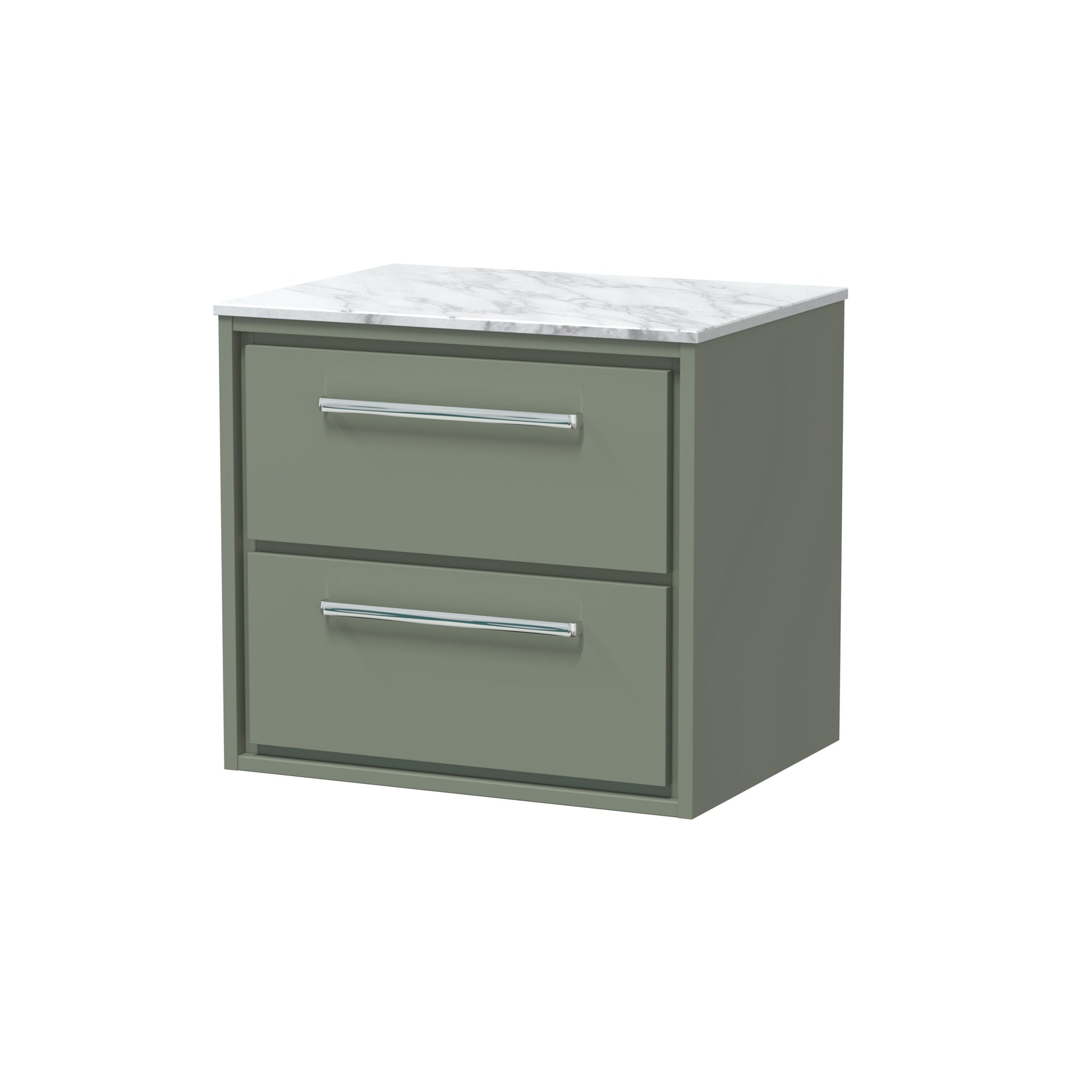 Lille 600mm Wall Hung 2-Drawer Vanity with Marble Worktop