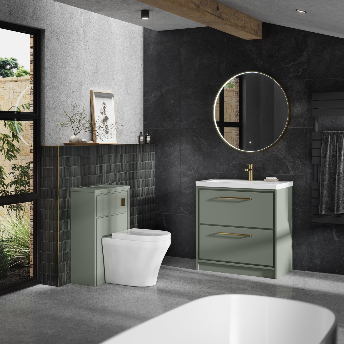 Lille 800mm Floor Standing 2-Drawer Vanity with Basin - 1 Tap Hole