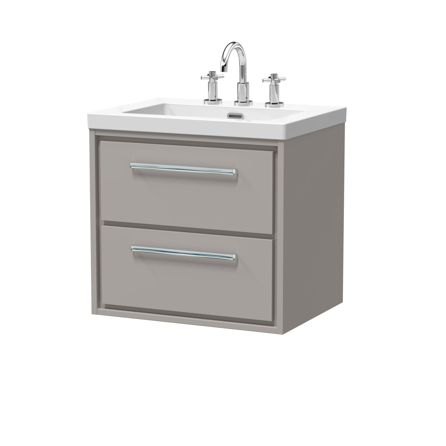 Lille 600mm Wall Hung 2-Drawer Vanity with Basin - 3 Tap Hole