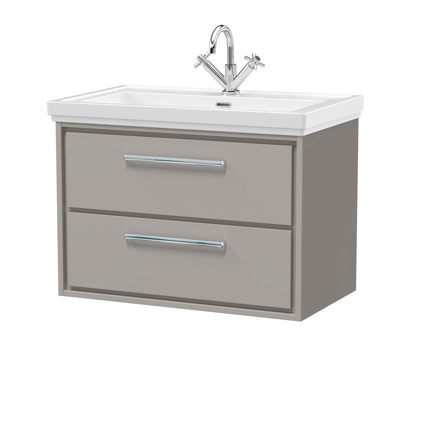 Lille 800mm Wall Hung 2-Drawer Vanity with Basin - 1 Tap Hole