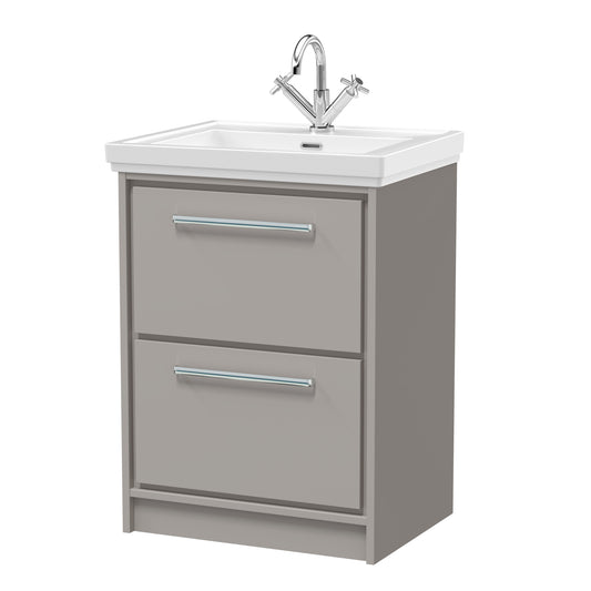Lille 600mm Floor Standing 2-Drawer Vanity with Basin - 1 Tap Hole