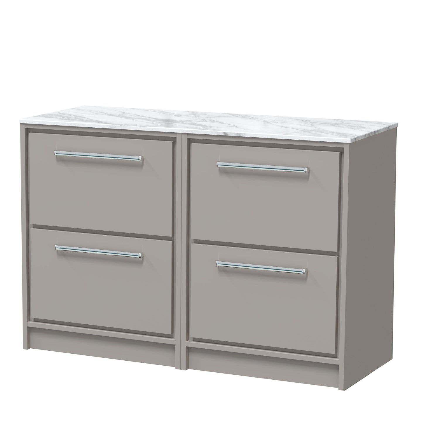 Lille 1200mm Floor Standing 4-Drawer Vanity with Marble Worktop