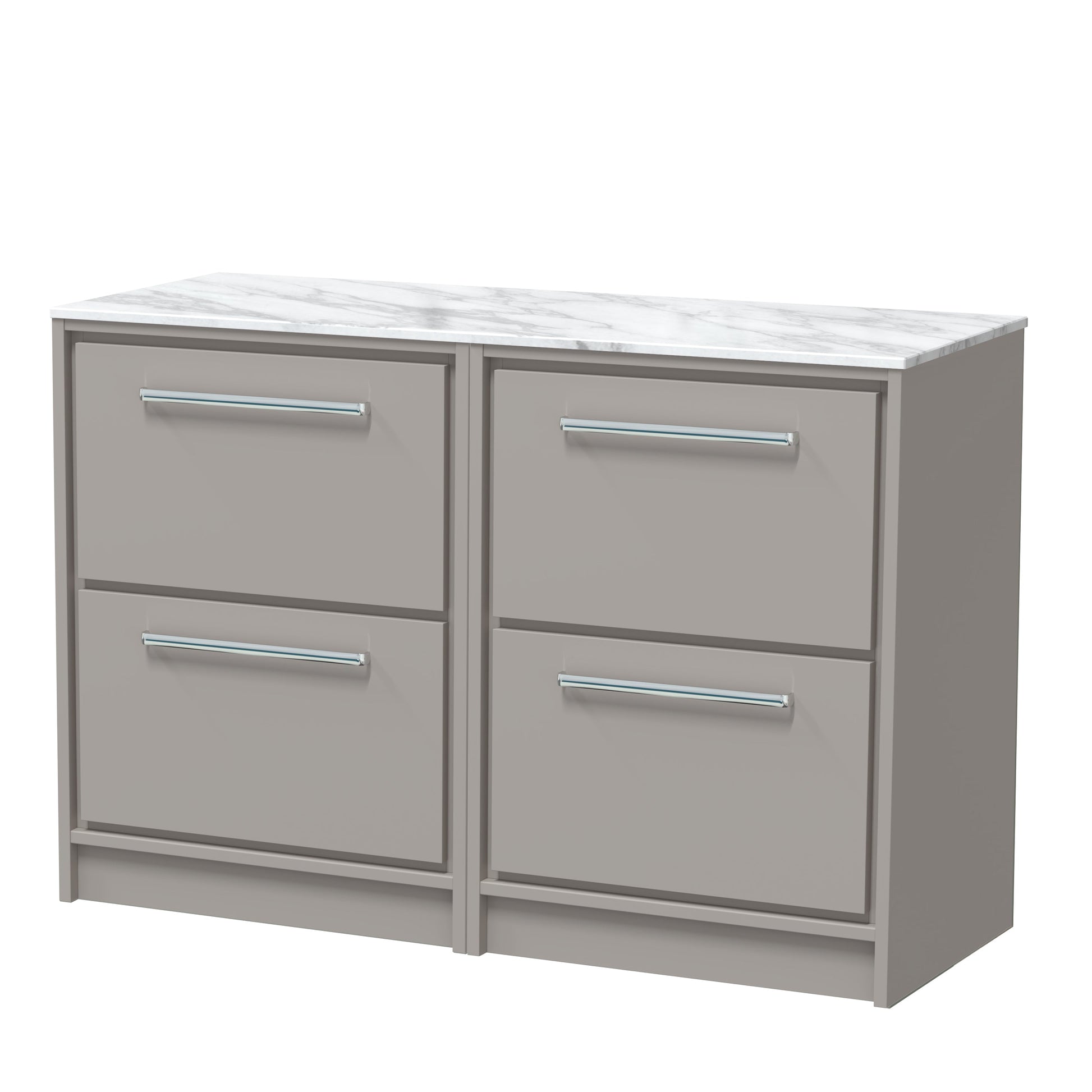 Lille 1200mm Floor Standing 4-Drawer Vanity with Marble Worktop