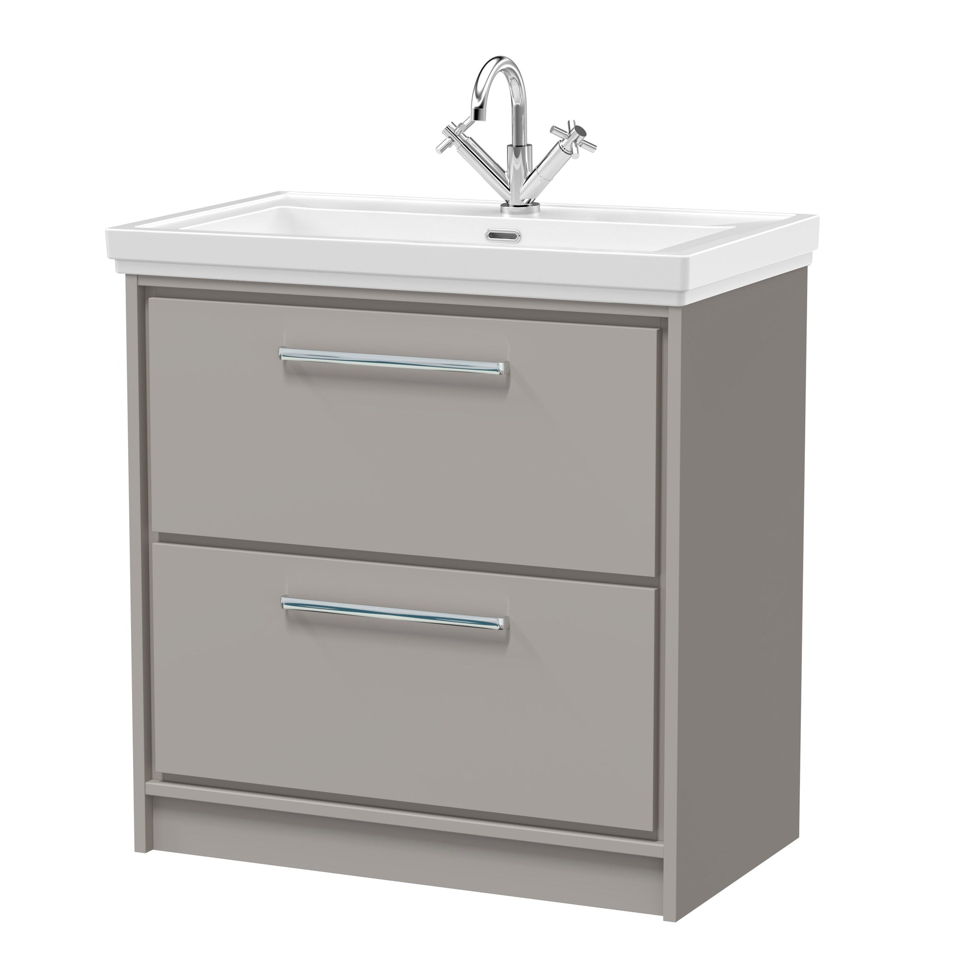 Lille 800mm Floor Standing 2-Drawer Vanity with Basin - 1 Tap Hole