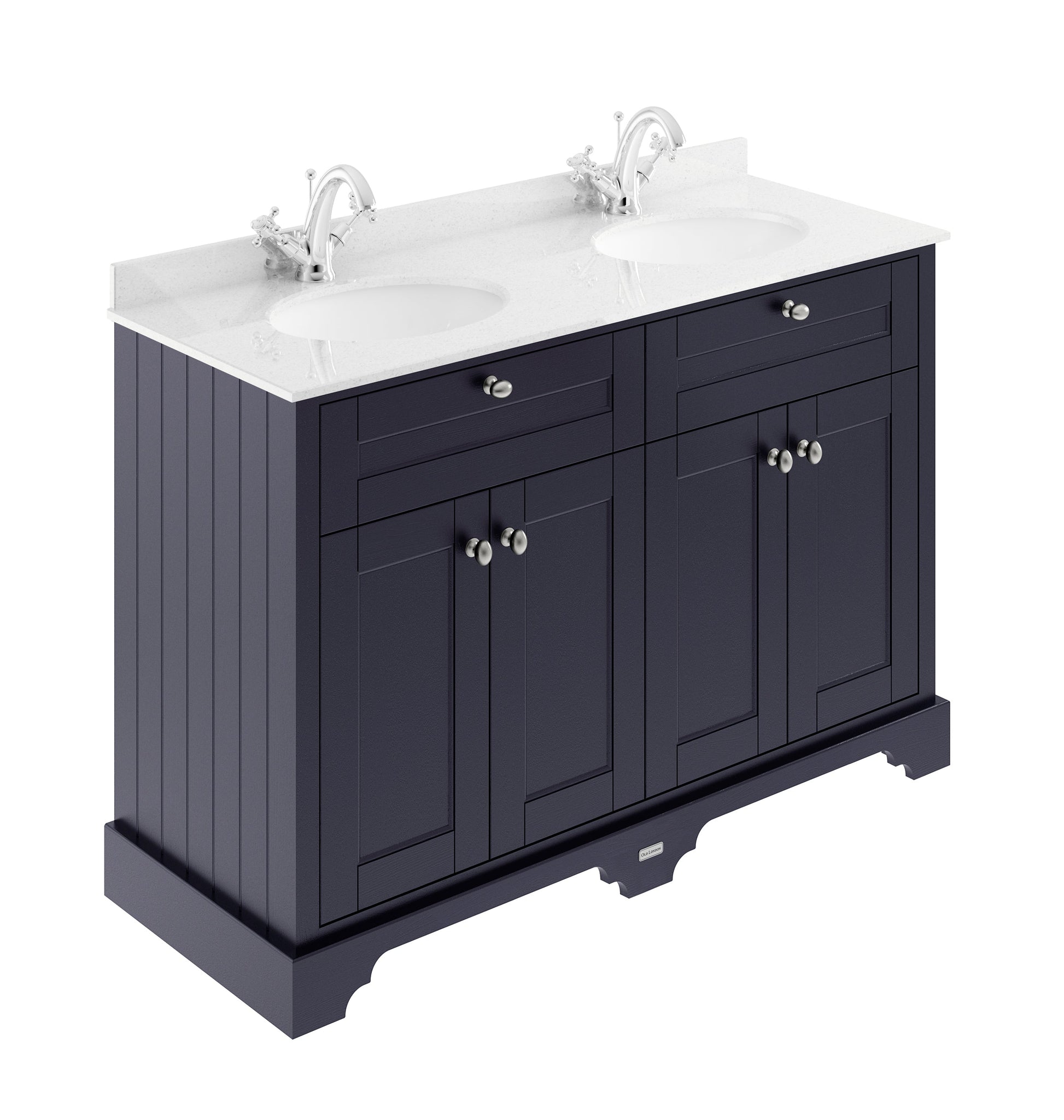 Hudson Reed Old London 1220mm Floor Standing Vanity Unit With White Double Marble Top Basin