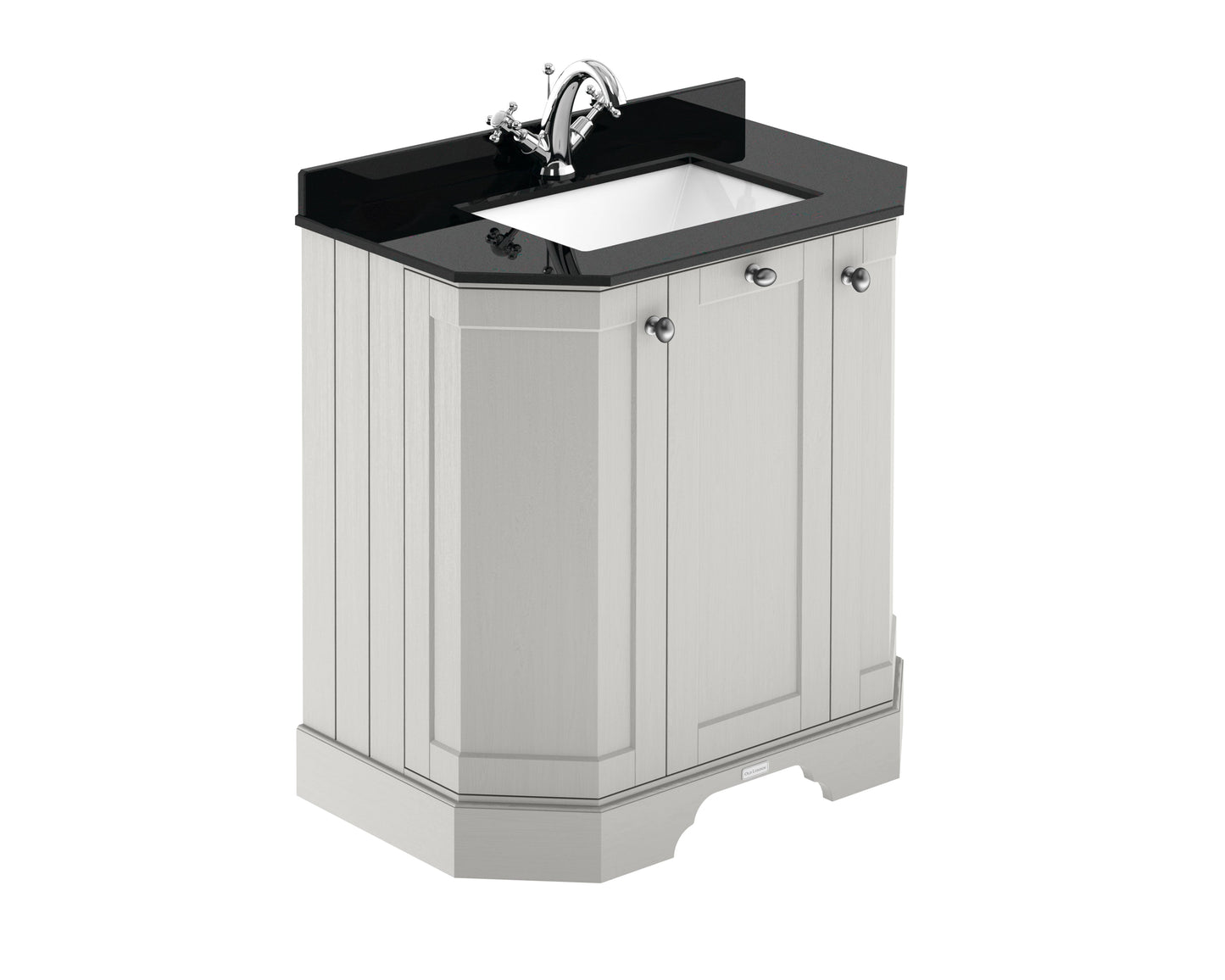 Hudson Reed Old London 786mm Timeless Sand Floor Standing 3 Door Vanity Unit With Black Marble Top