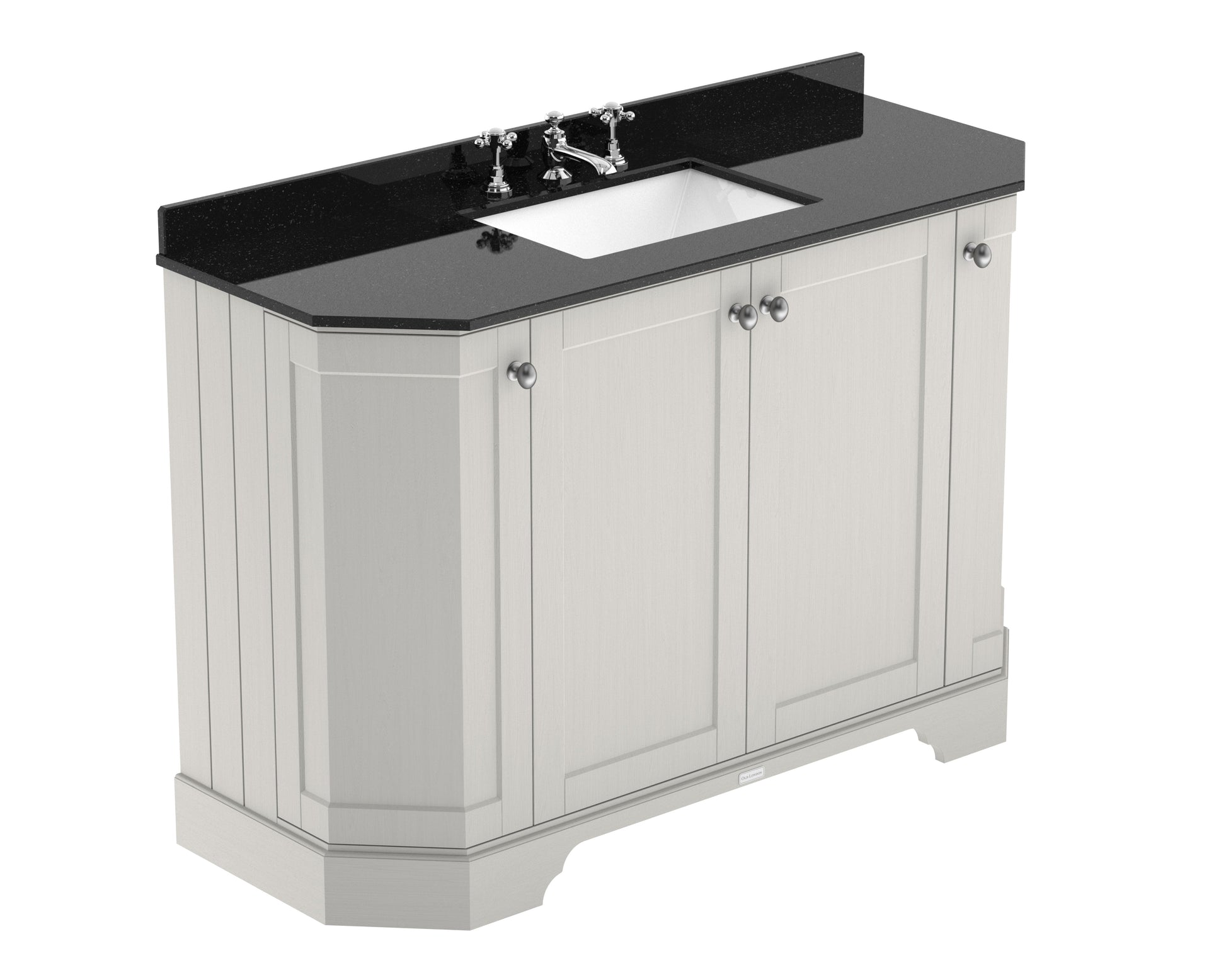 Hudson Reed Old London 1236mm Timeless Sand Floor Standing Vanity Unit With 3 Tap Hole Black Marble Top Basin