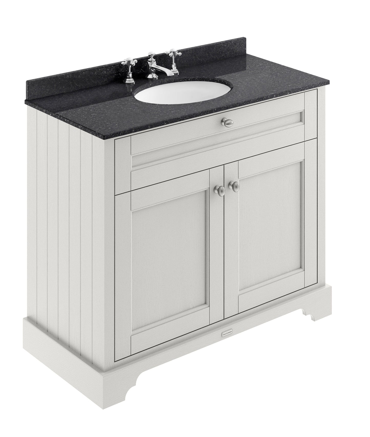 Hudson Reed Old London 1000mm Floor Standing 2 Door Vanity Unit With Black Marble Top Basin