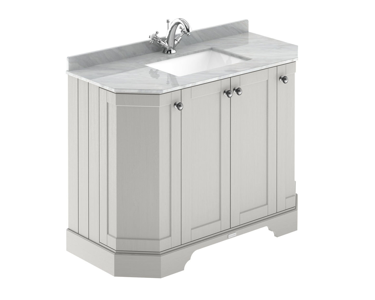 Hudson Reed Old London 1000mm Timeless Sand Floor Standing 4 Door Vanity Unit With Grey Marble Top